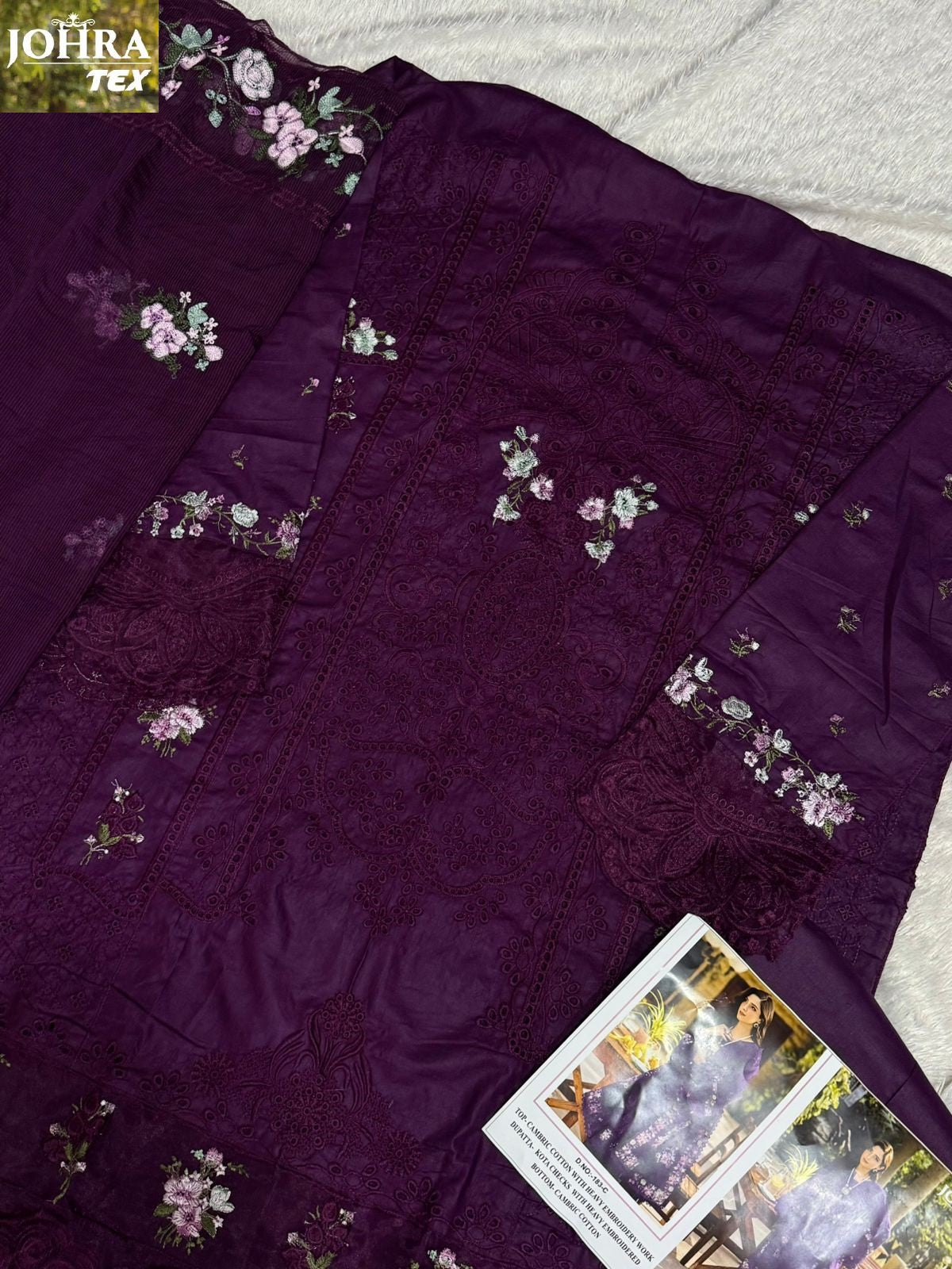 Jt-183-C Johra Tex Cambric Cotton Pakistani Salwar Suits