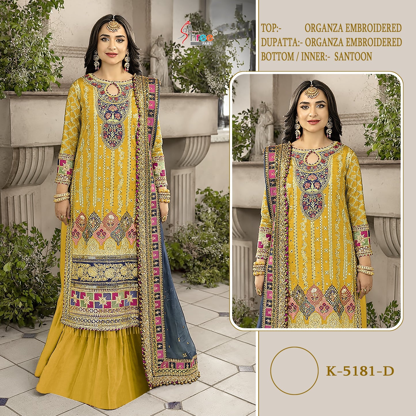 K-8151D Shree Fabs Organza Pakistani Salwar Suits