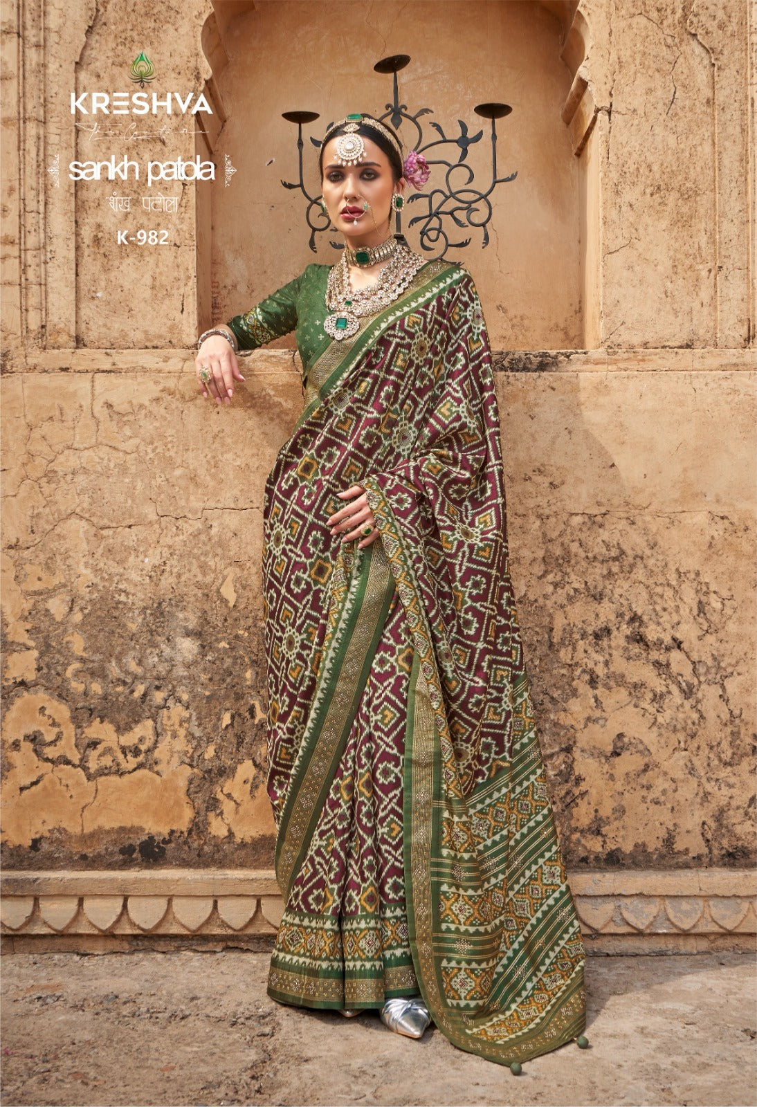K-982 Sankh Patola Kreshva Pv Silk Sarees