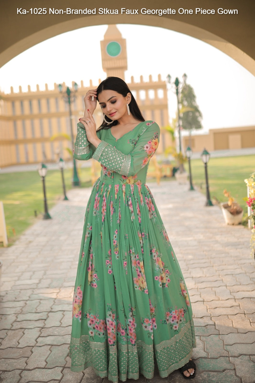 Ka-1025 Non-Branded Stkua Faux Georgette One Piece Gown
