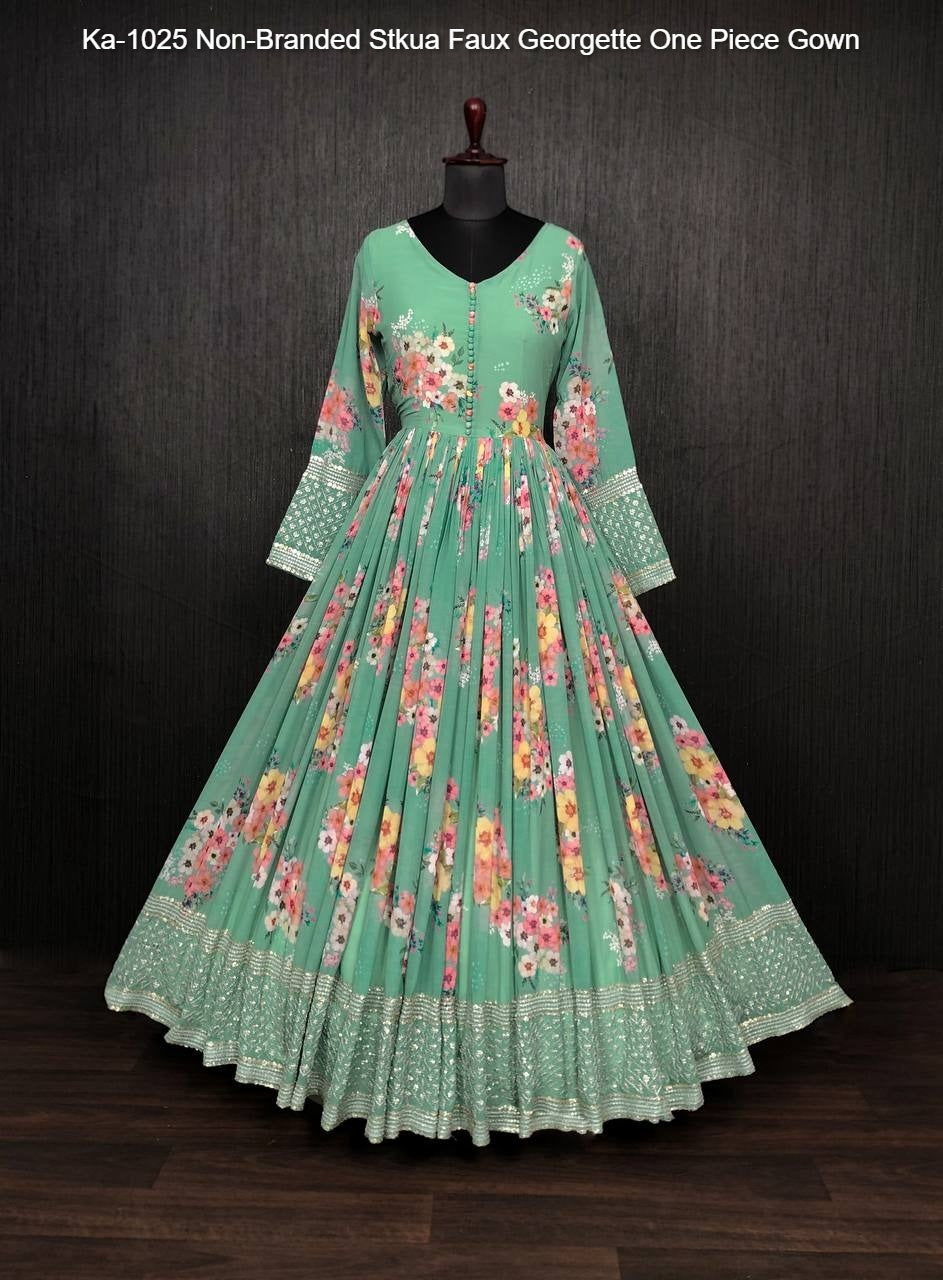 Ka-1025 Non-Branded Stkua Faux Georgette One Piece Gown