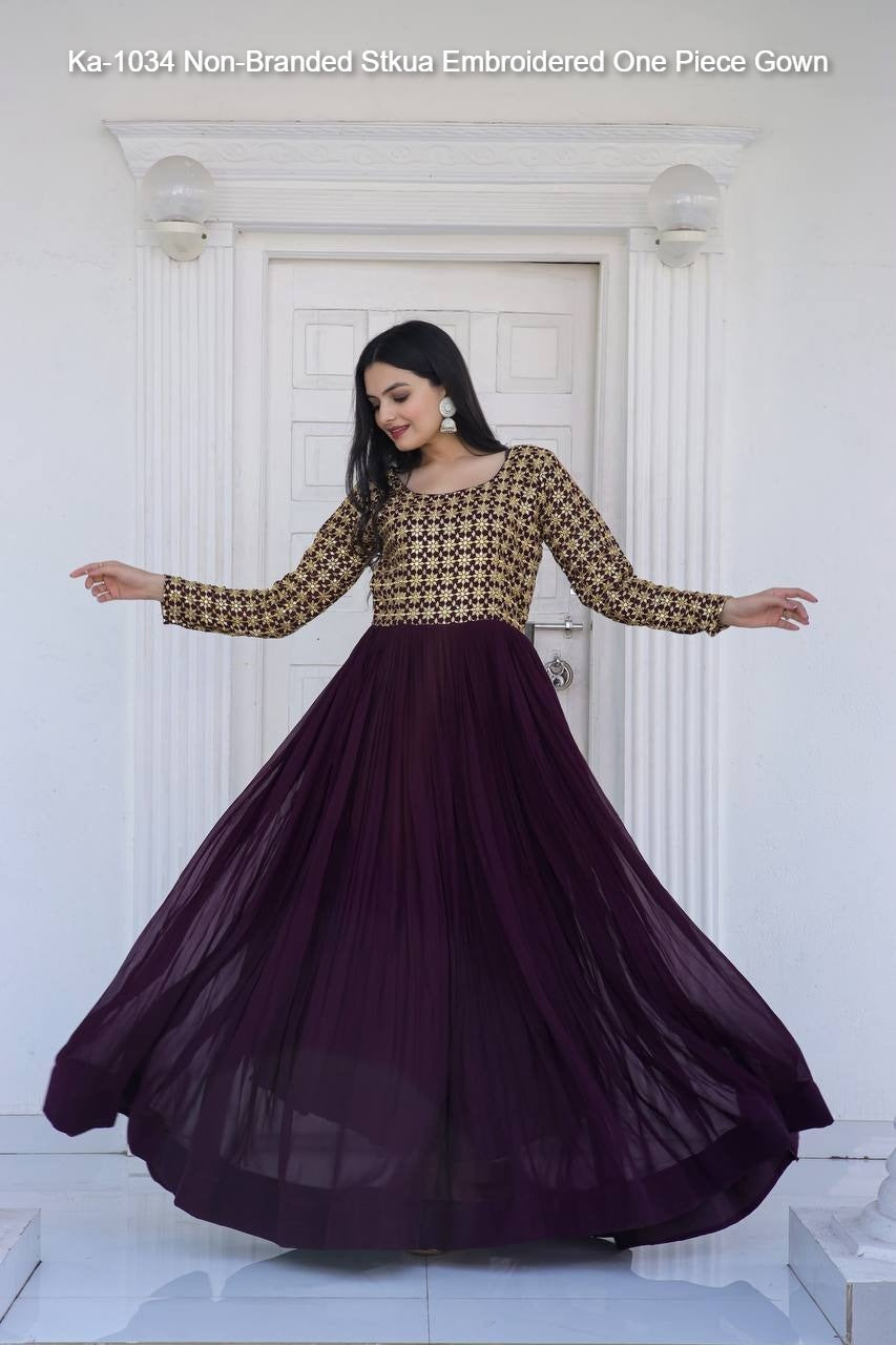 Ka-1034 Non-Branded Stkua Embroidered One Piece Gown