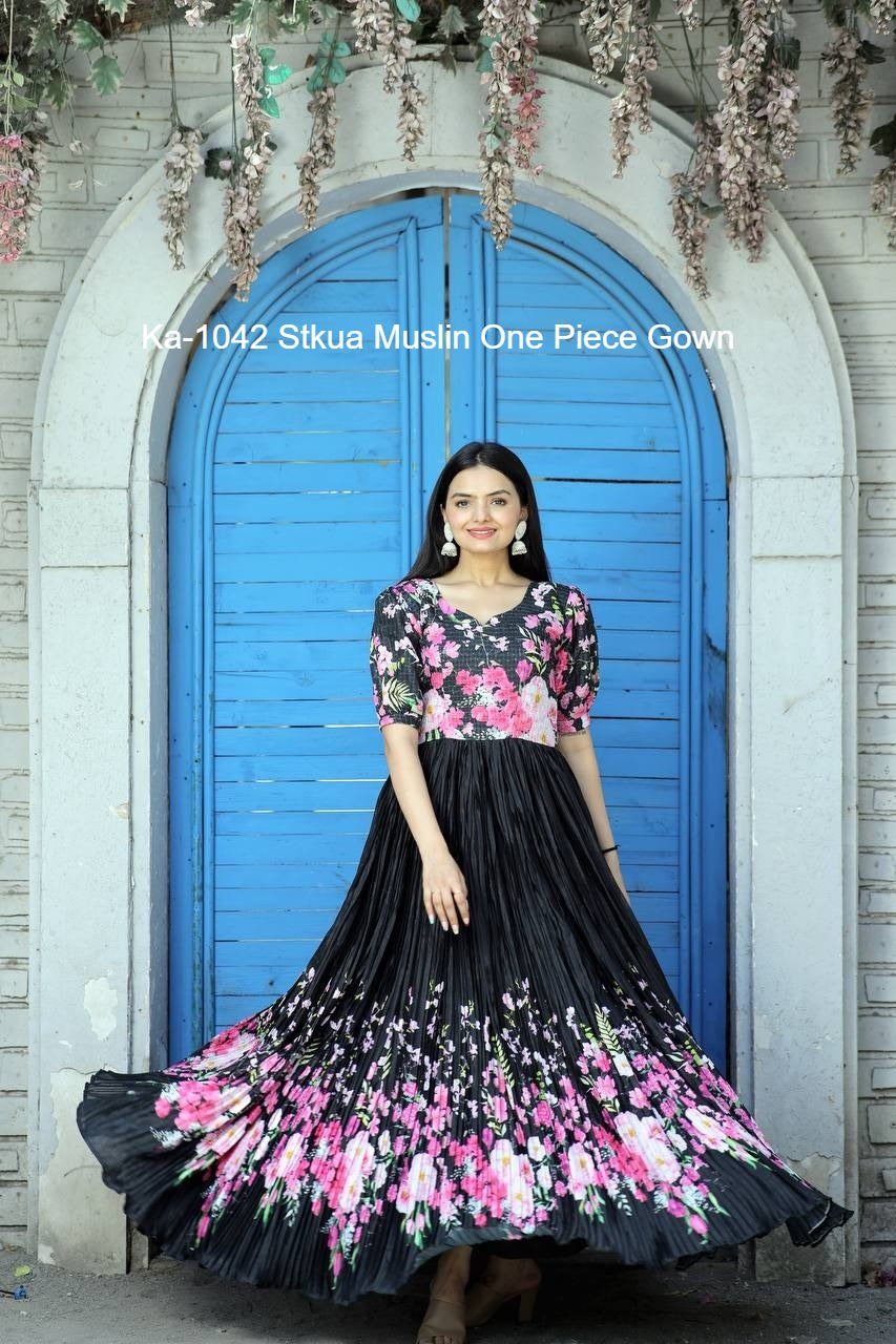 Ka-1042 Stkua Muslin One Piece Gown