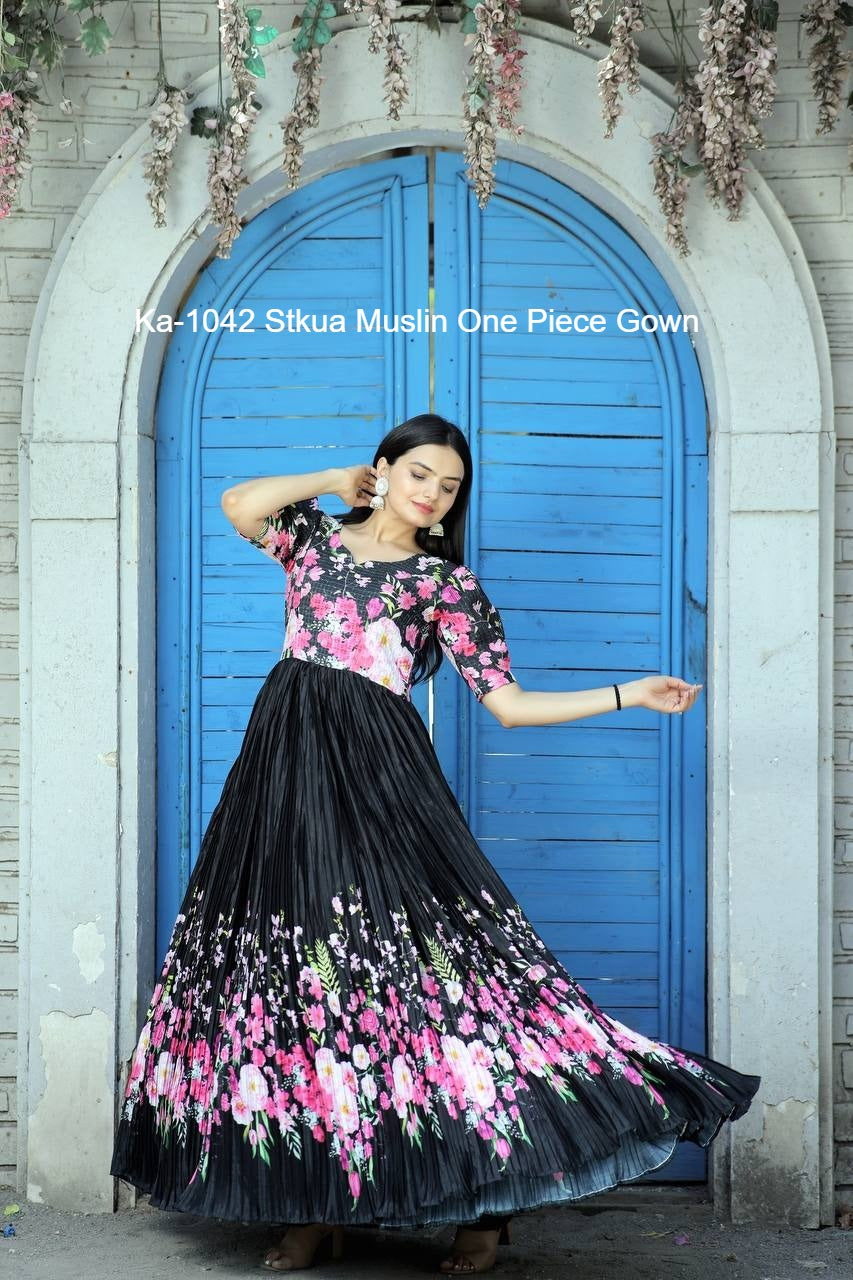 Ka-1042 Stkua Muslin One Piece Gown