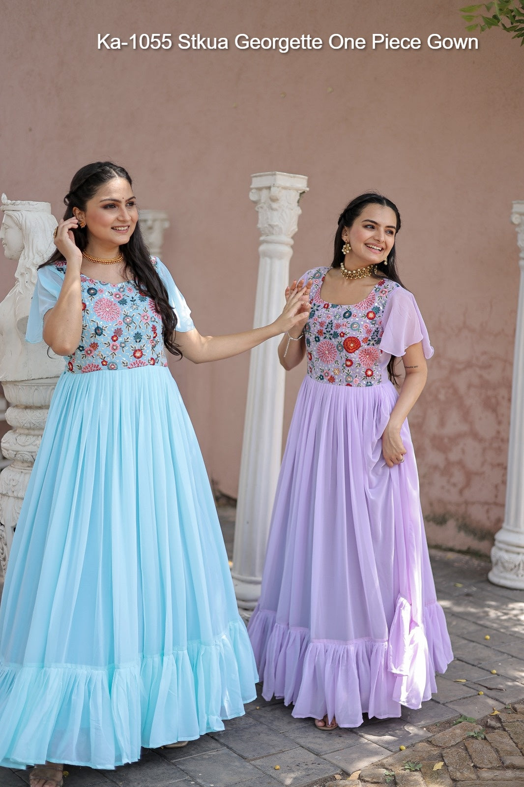 Ka-1055 Stkua Georgette One Piece Gown
