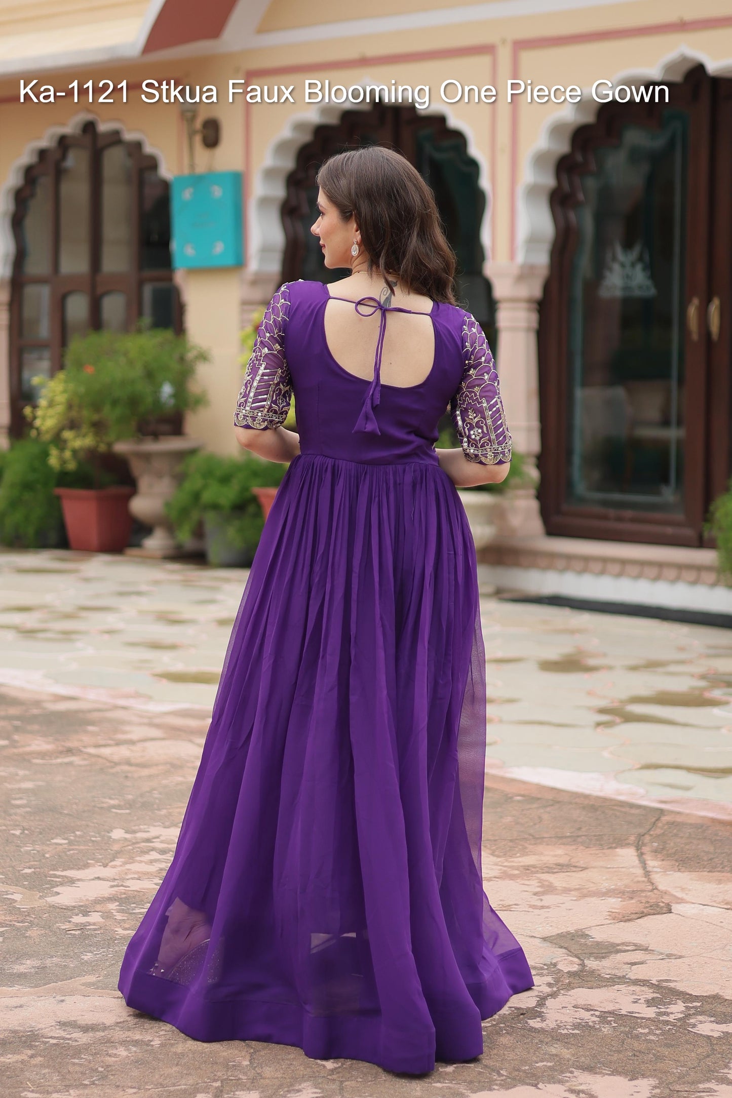 Ka-1121 Stkua Faux Blooming One Piece Gown
