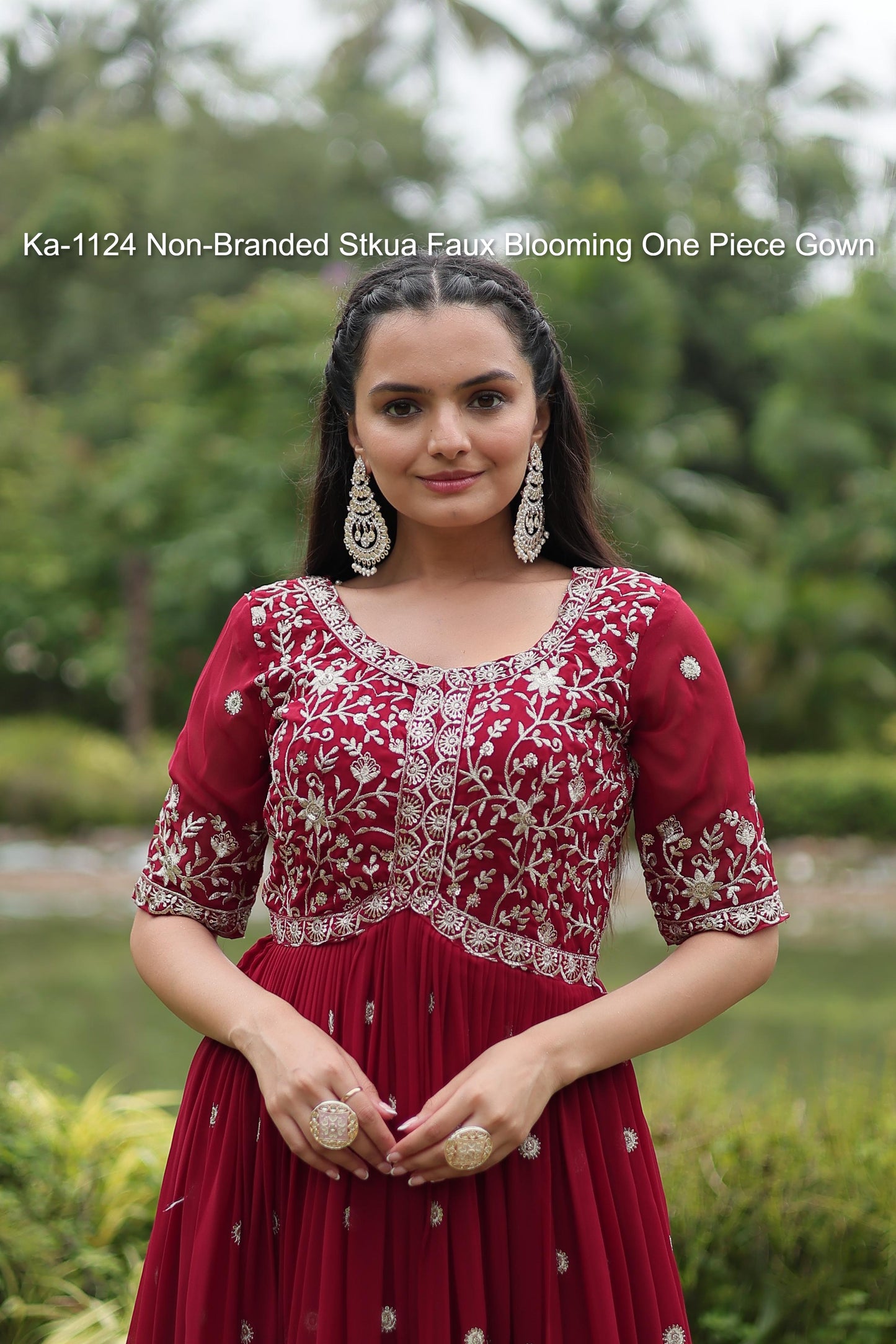 Ka-1124 Non-Branded Stkua Faux Blooming One Piece Gown