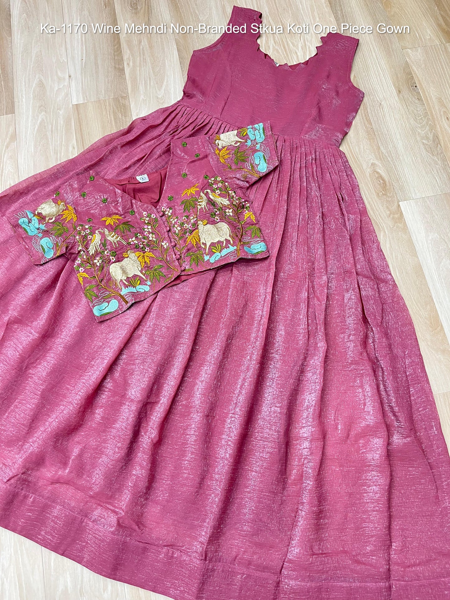 Ka-1170 Wine Mehndi Non-Branded Stkua Koti One Piece Gown