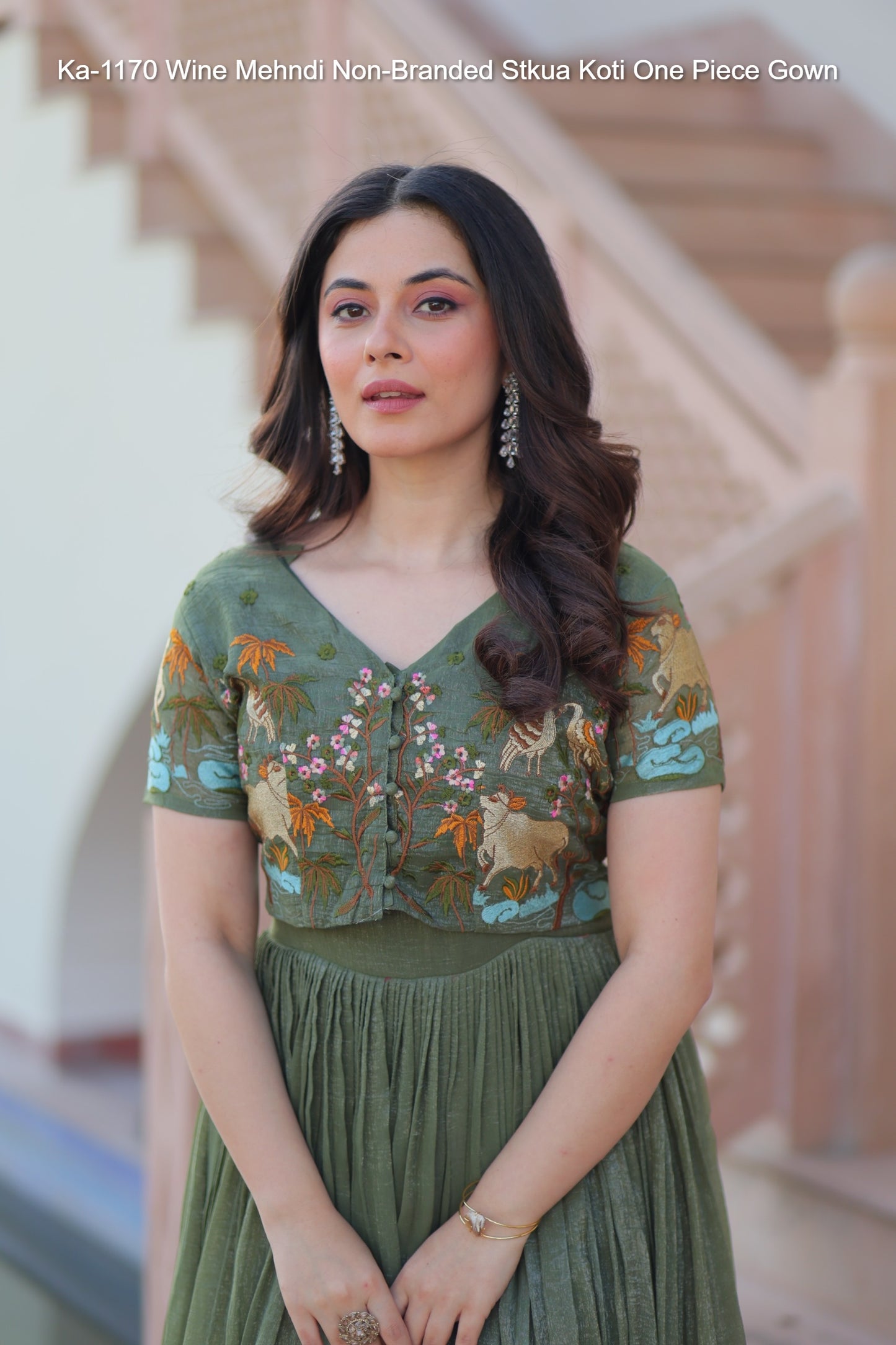 Ka-1170 Wine Mehndi Non-Branded Stkua Koti One Piece Gown