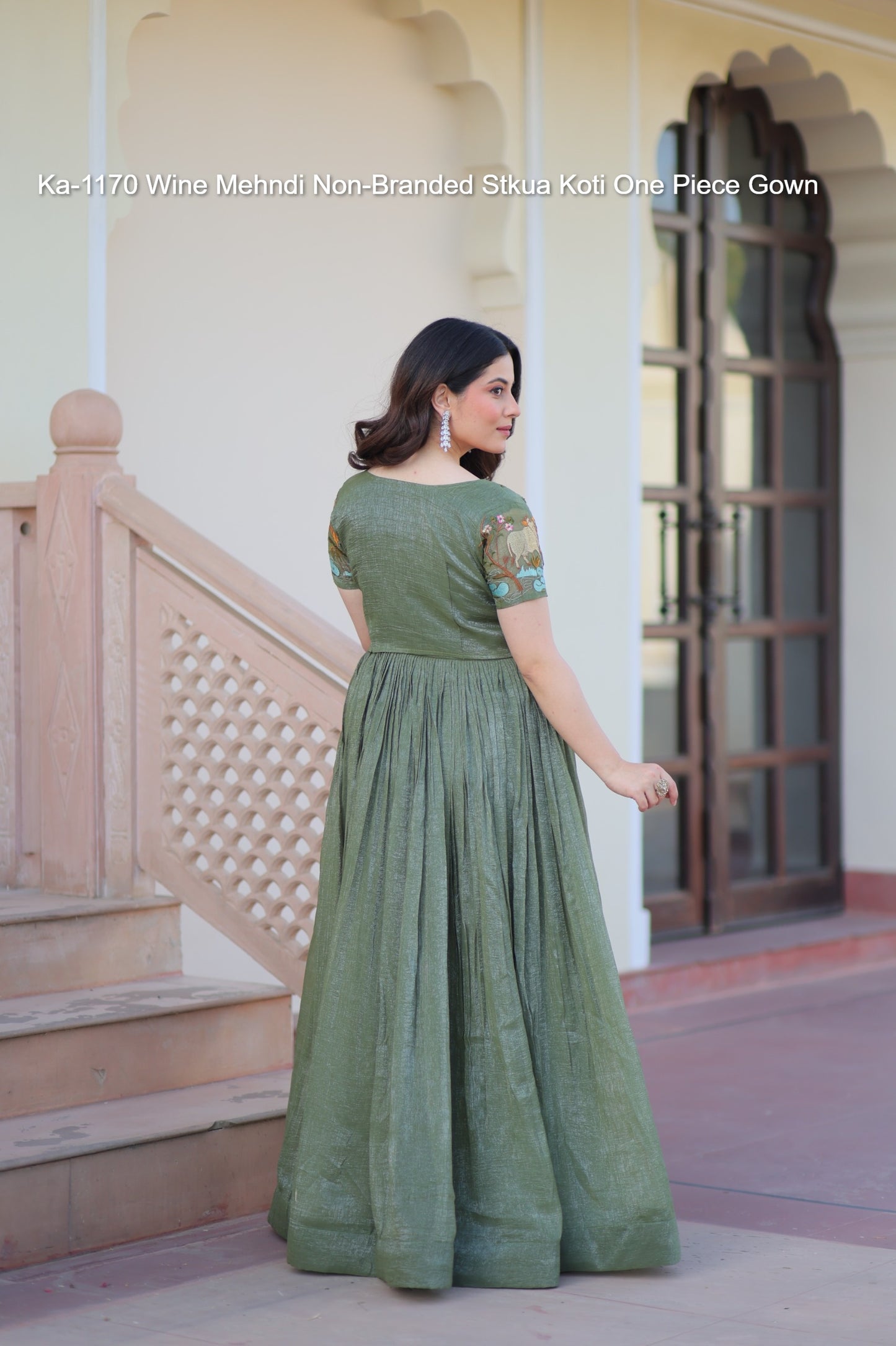 Ka-1170 Wine Mehndi Non-Branded Stkua Koti One Piece Gown