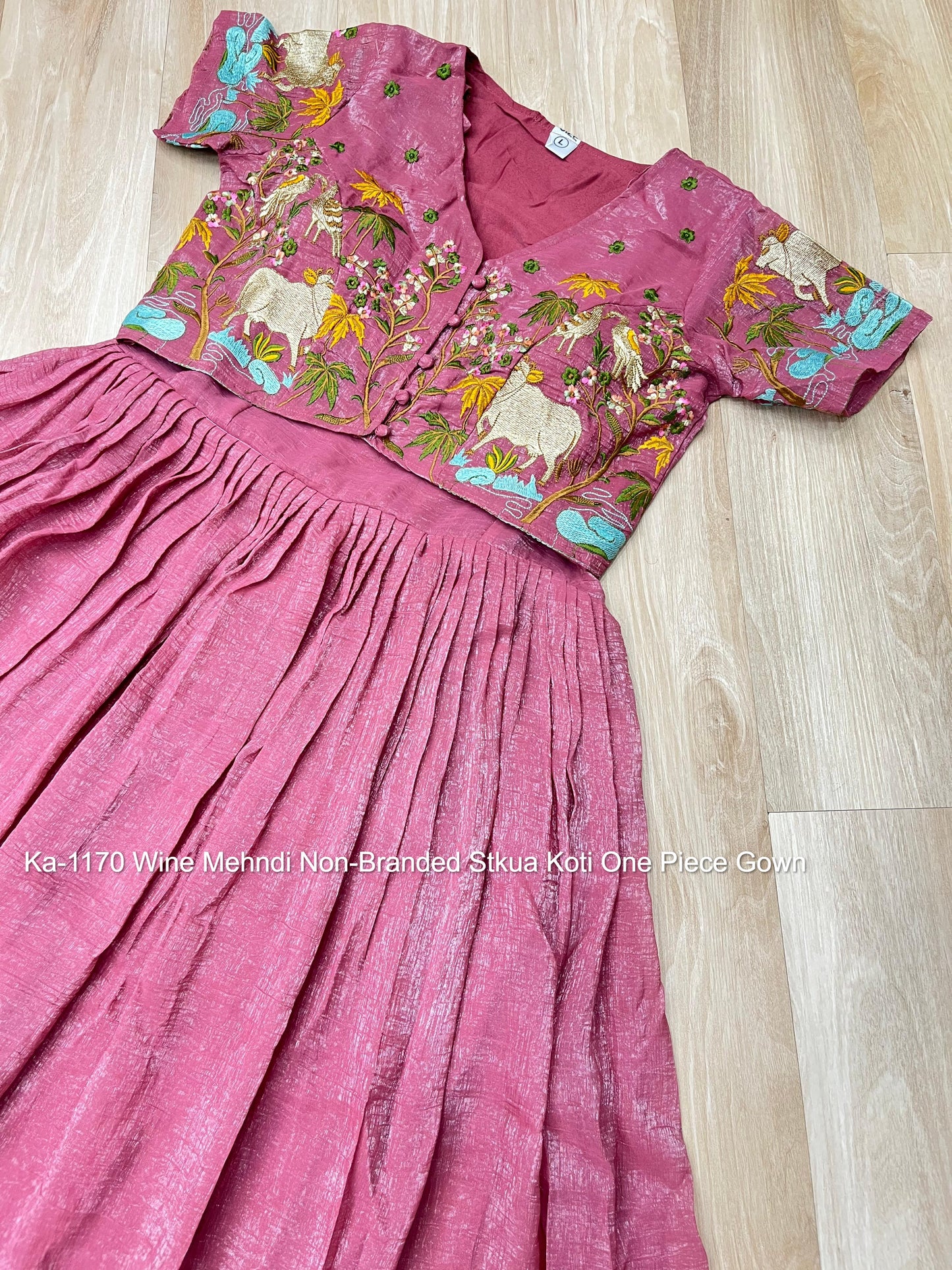 Ka-1170 Wine Mehndi Non-Branded Stkua Koti One Piece Gown