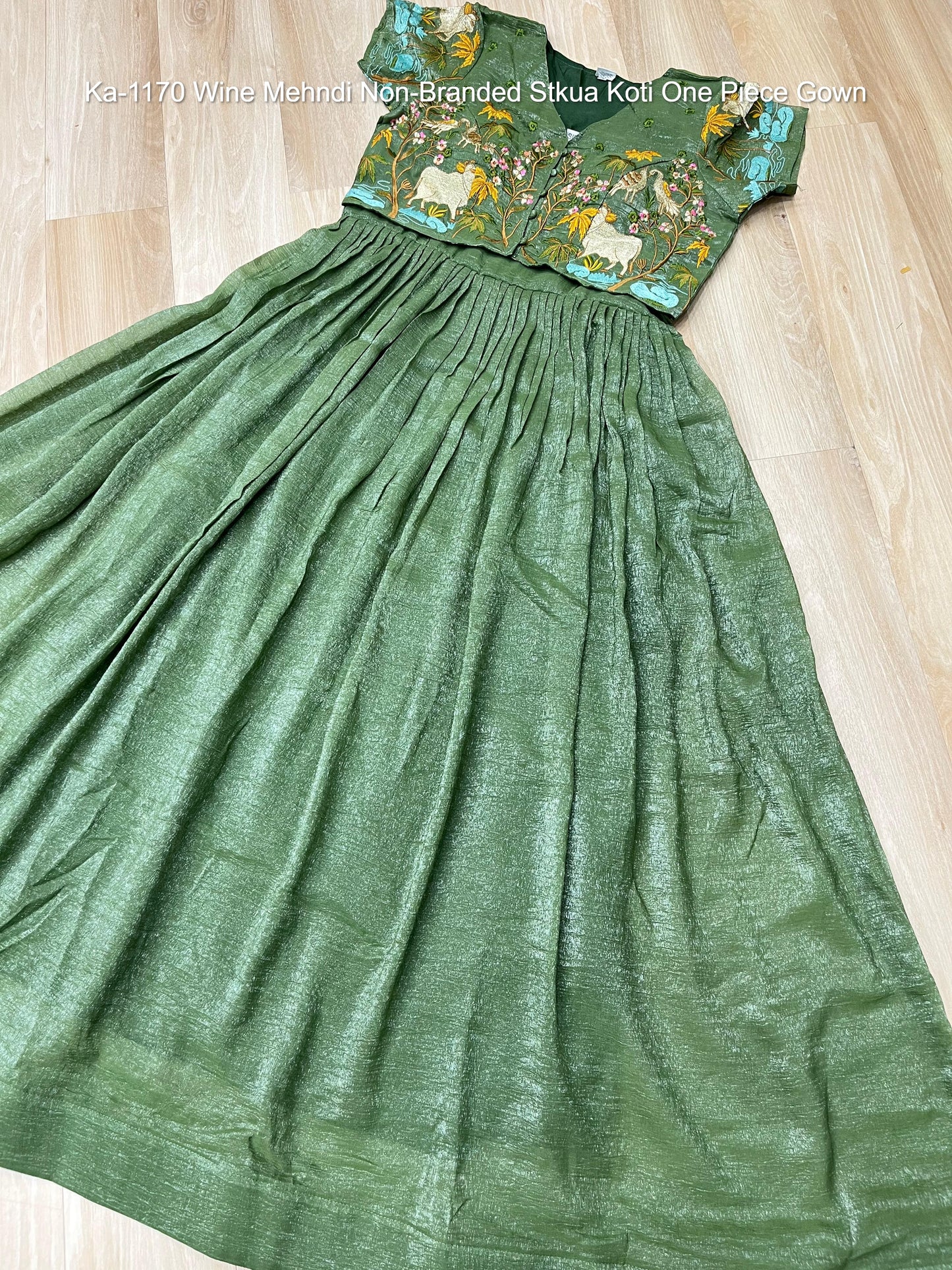 Ka-1170 Wine Mehndi Non-Branded Stkua Koti One Piece Gown
