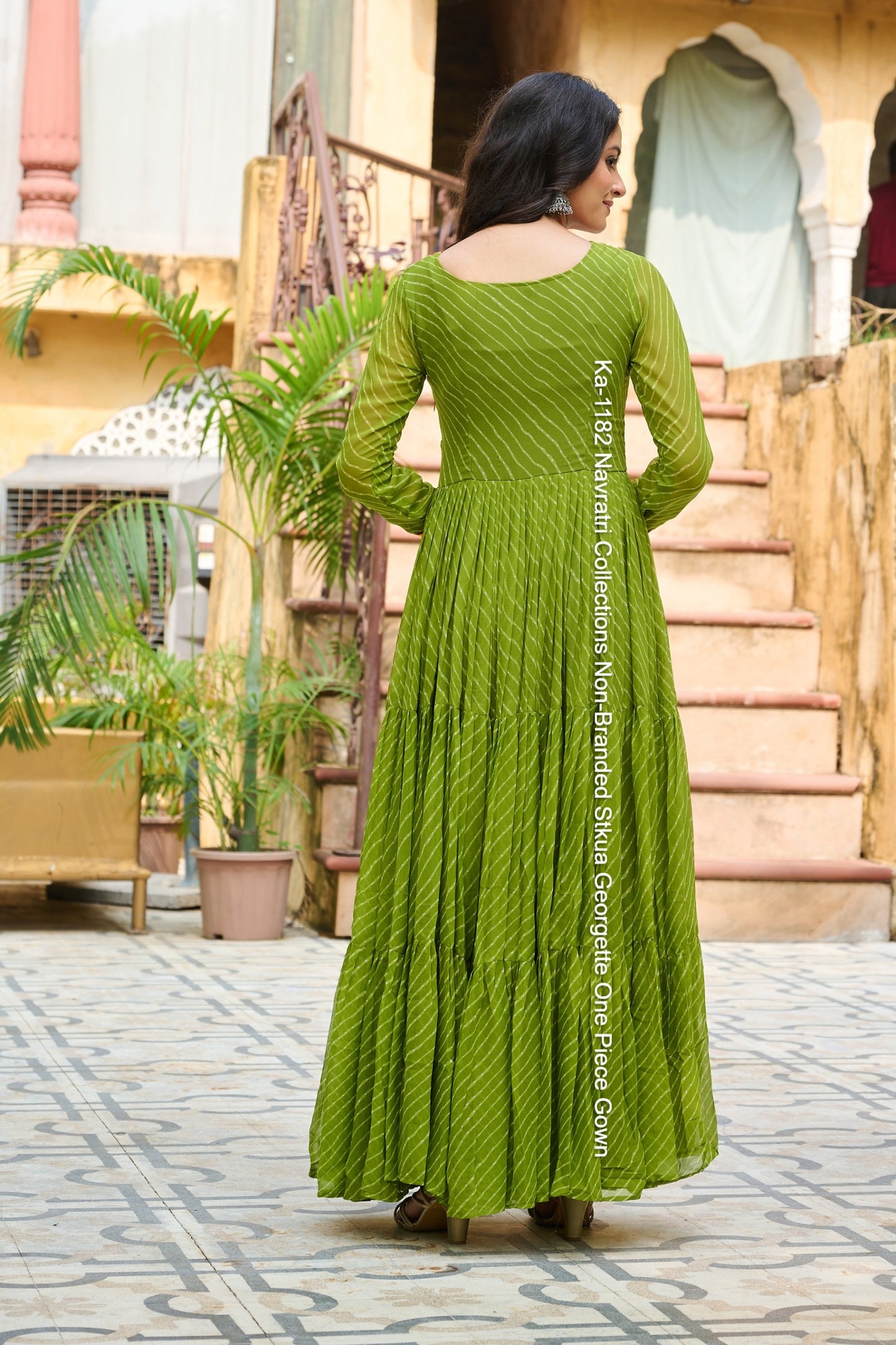 Ka-1182 Navratri Collections Non-Branded Stkua Georgette One Piece Gown