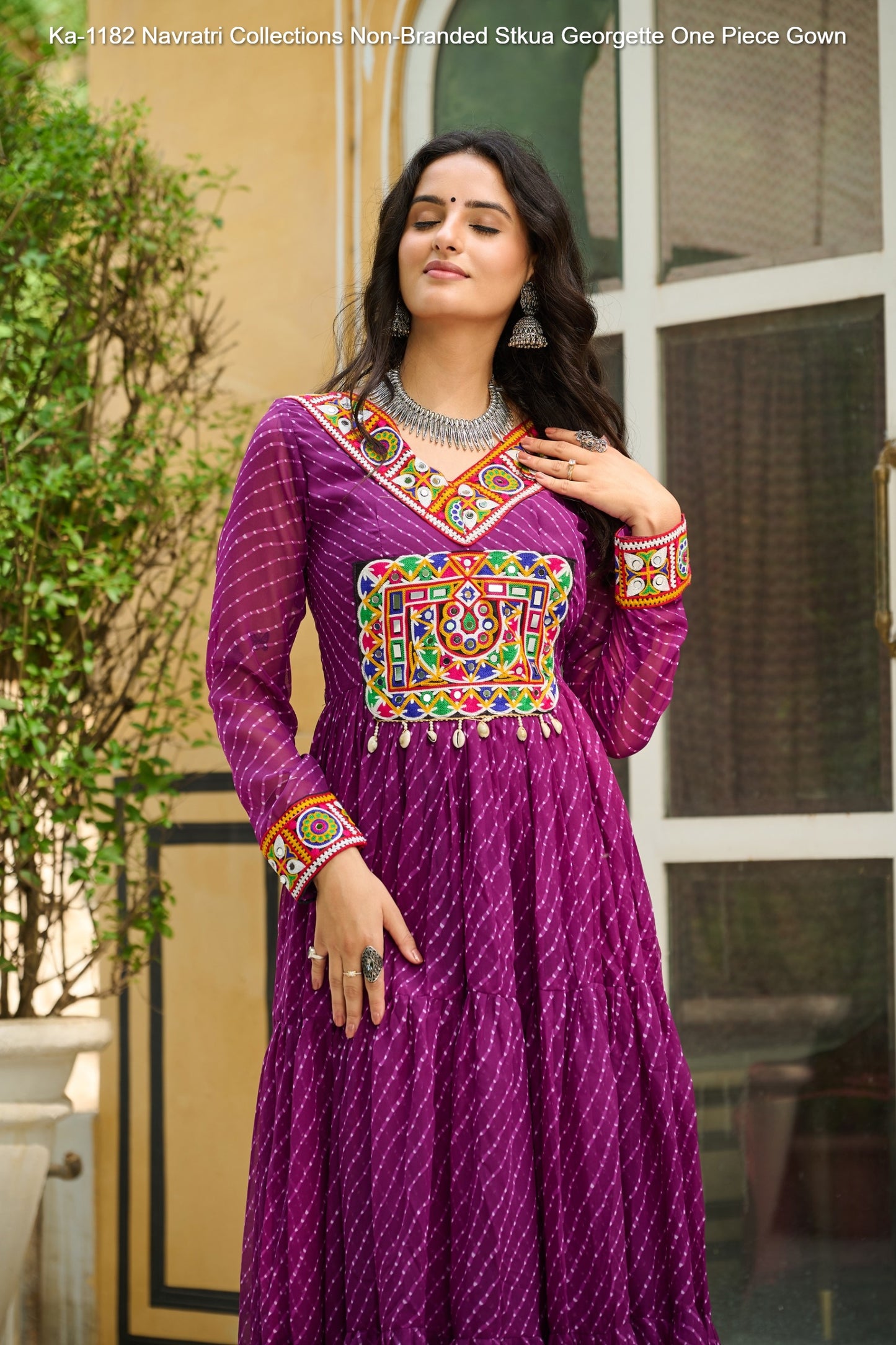 Ka-1182 Navratri Collections Non-Branded Stkua Georgette One Piece Gown