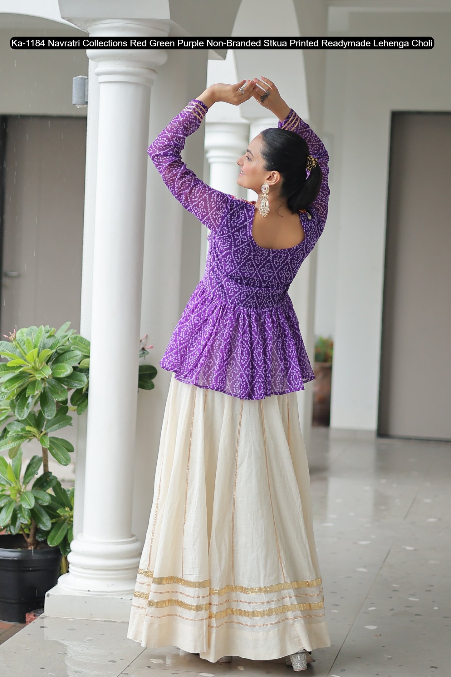 Ka-1184 Navratri Collections Red Green Purple Non-Branded Stkua Printed Readymade Lehenga Choli
