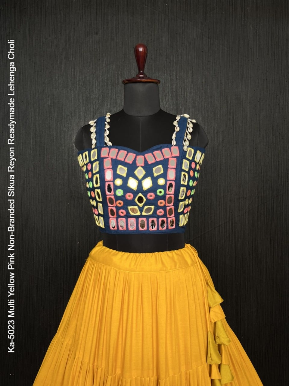Ka-5023 Multi Yellow Pink Non-Branded Stkua Reyon Readymade Lehenga Choli