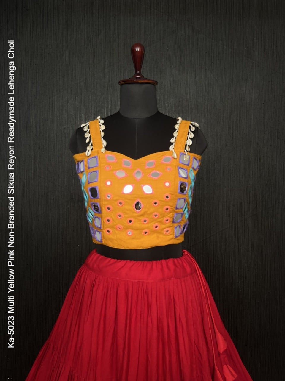 Ka-5023 Multi Yellow Pink Non-Branded Stkua Reyon Readymade Lehenga Choli