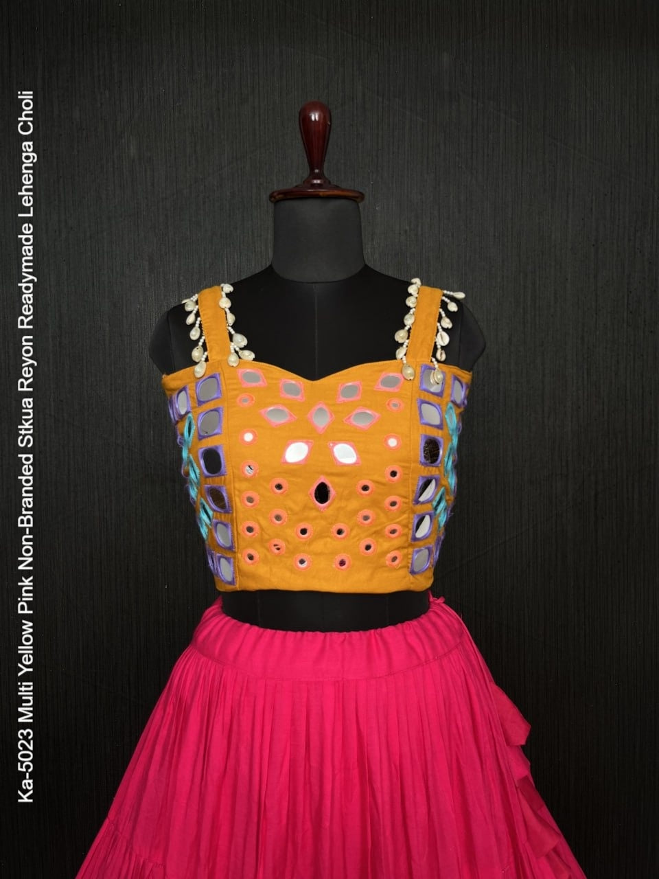 Ka-5023 Multi Yellow Pink Non-Branded Stkua Reyon Readymade Lehenga Choli