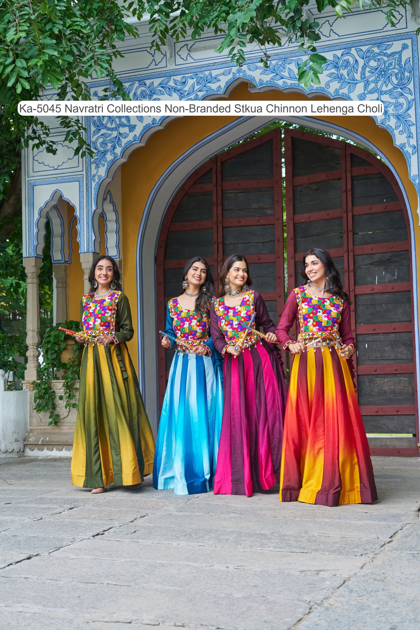 Ka-5045 Navratri Collections Non-Branded Stkua Chinnon Lehenga Choli