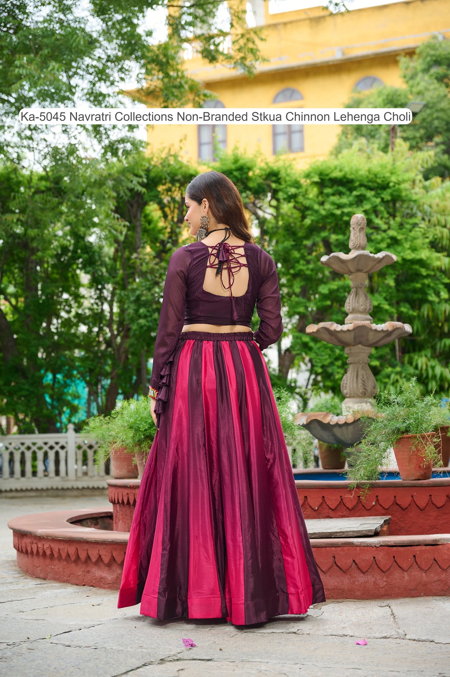 Ka-5045 Navratri Collections Non-Branded Stkua Chinnon Lehenga Choli