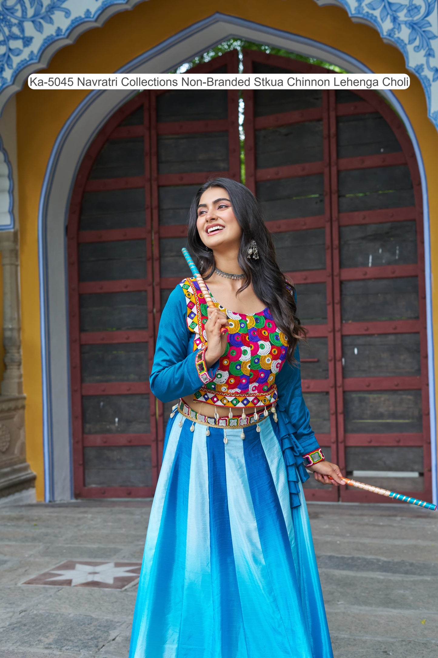 Ka-5045 Navratri Collections Non-Branded Stkua Chinnon Lehenga Choli