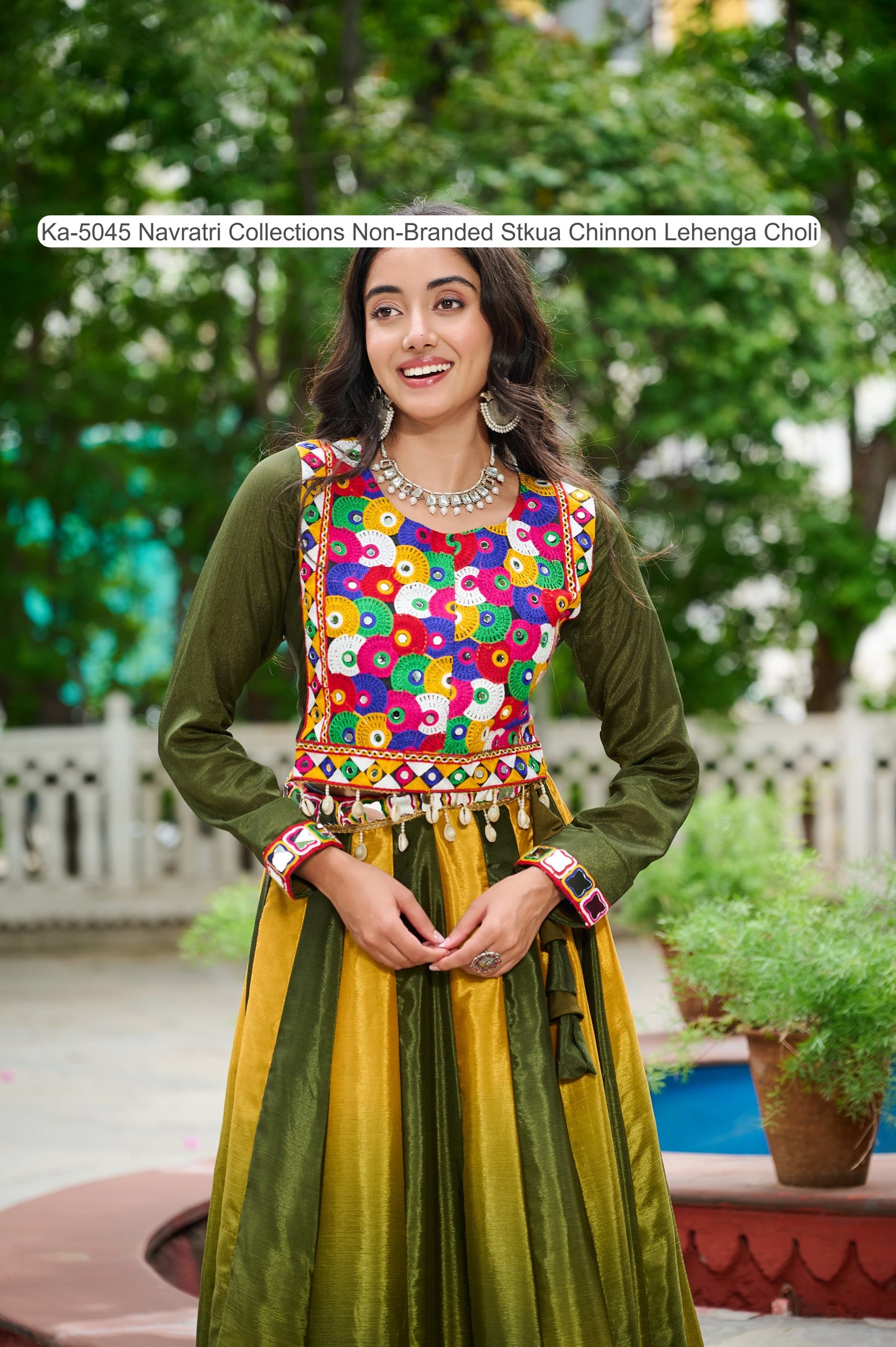 Ka-5045 Navratri Collections Non-Branded Stkua Chinnon Lehenga Choli