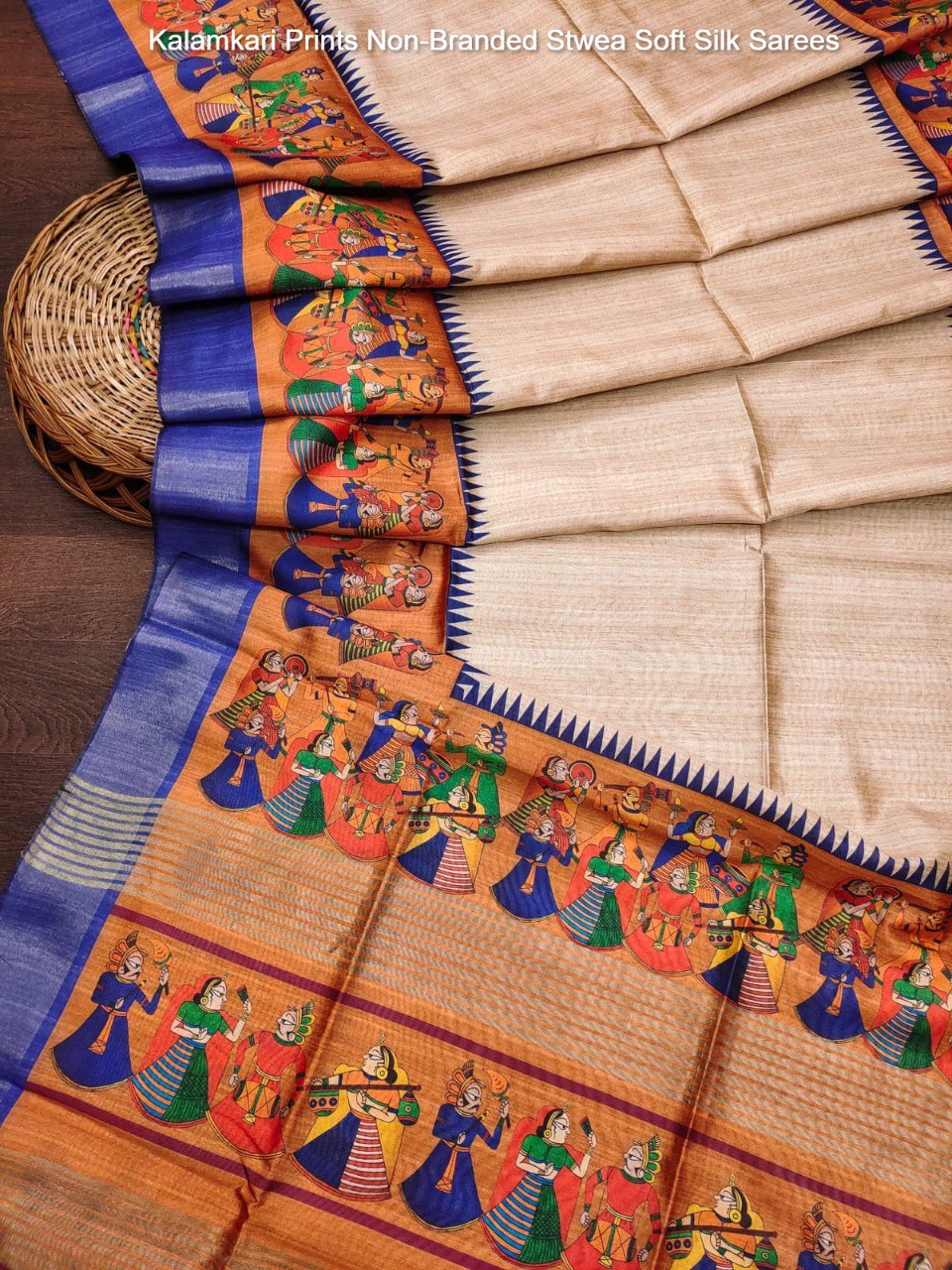 Kalamkari Prints Non-Branded Stwea Soft Silk Sarees