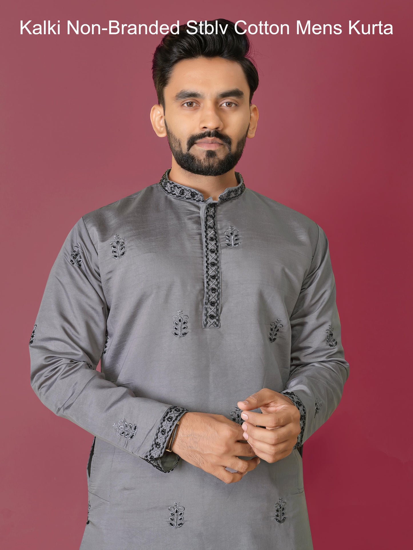 Kalki Non-Branded Stblv Cotton Mens Kurta