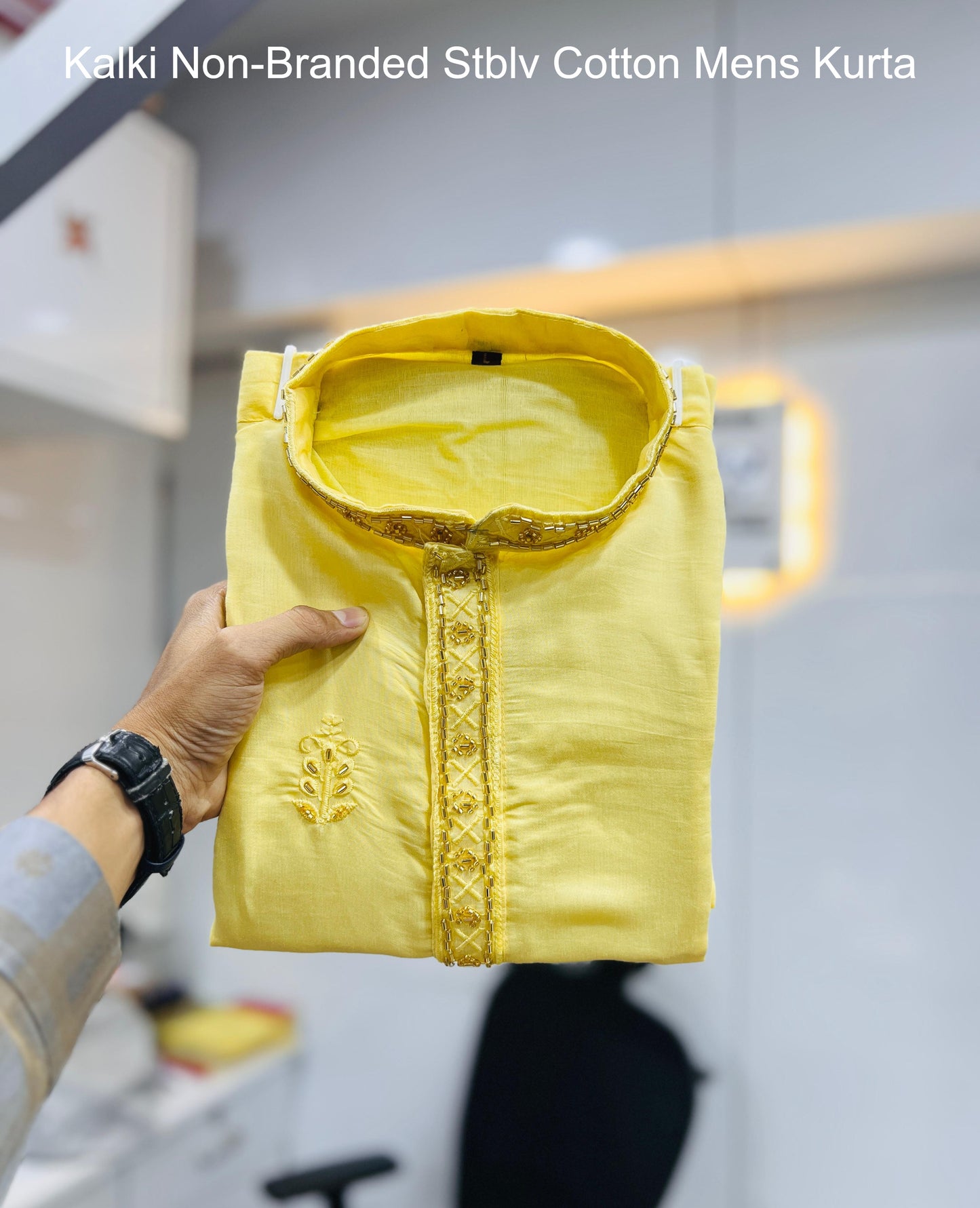 Kalki Non-Branded Stblv Cotton Mens Kurta