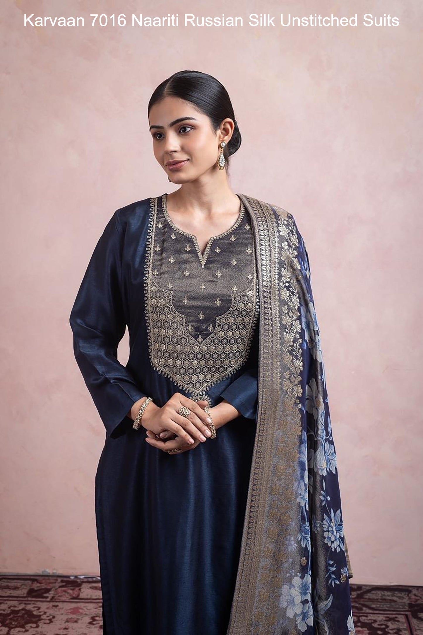 Karvaan 7016 Naariti Russian Silk Unstitched Suits
