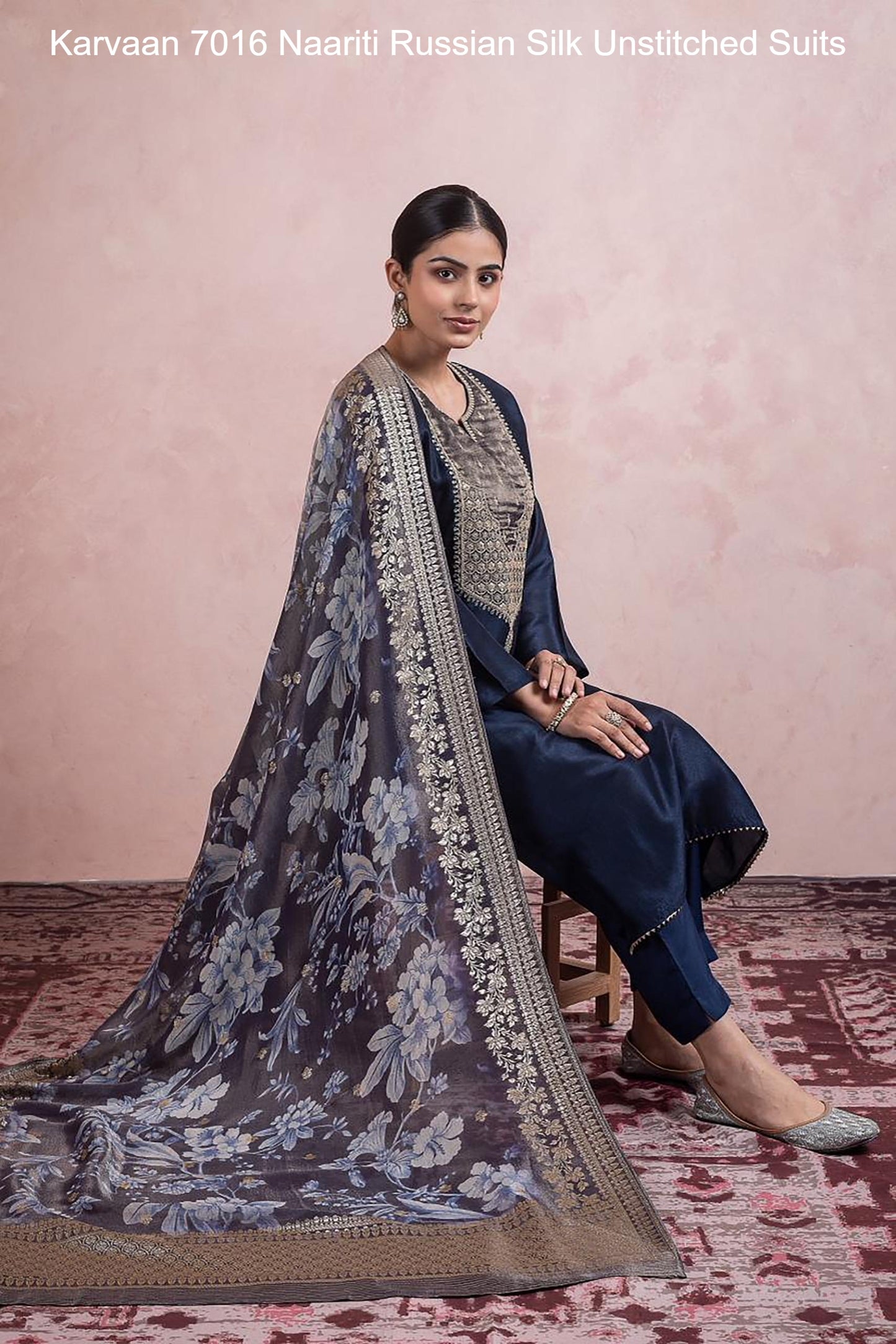 Karvaan 7016 Naariti Russian Silk Unstitched Suits