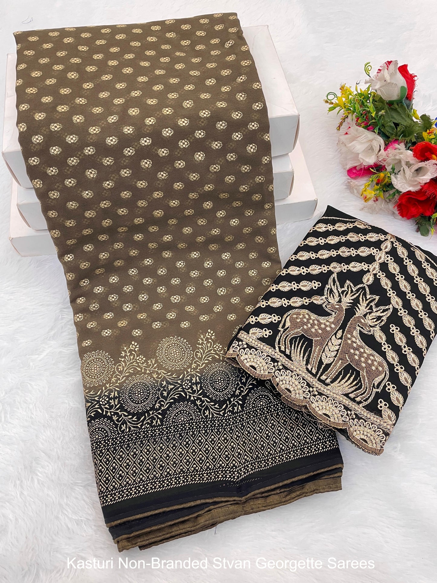 Kasturi Non-Branded Stvan Georgette Sarees