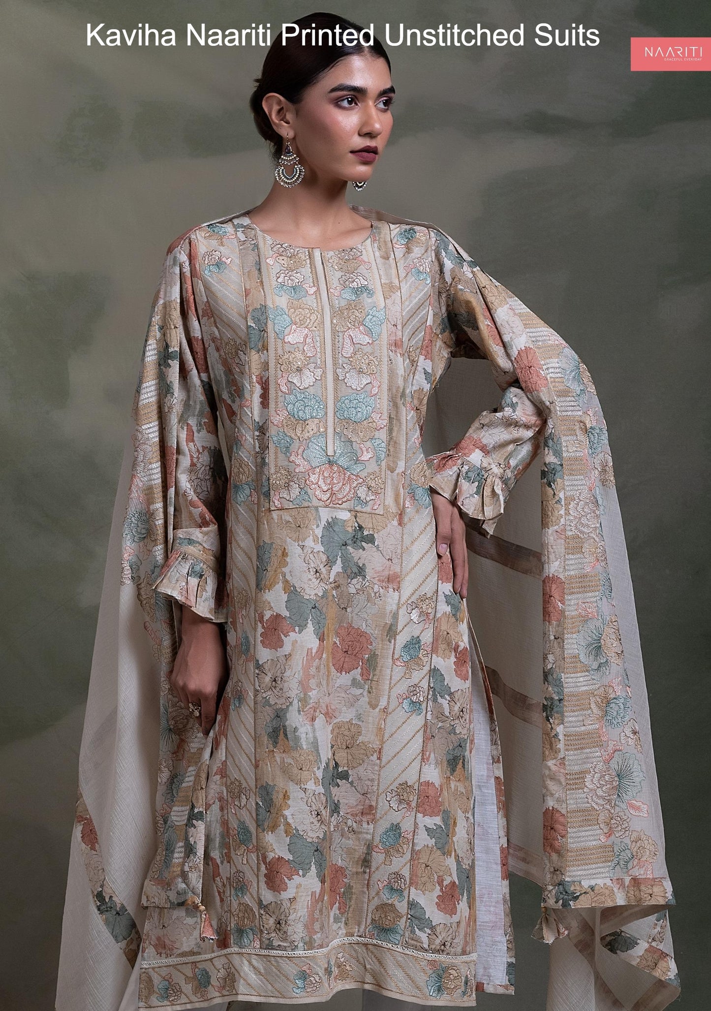Kaviha Naariti Printed Unstitched Suits