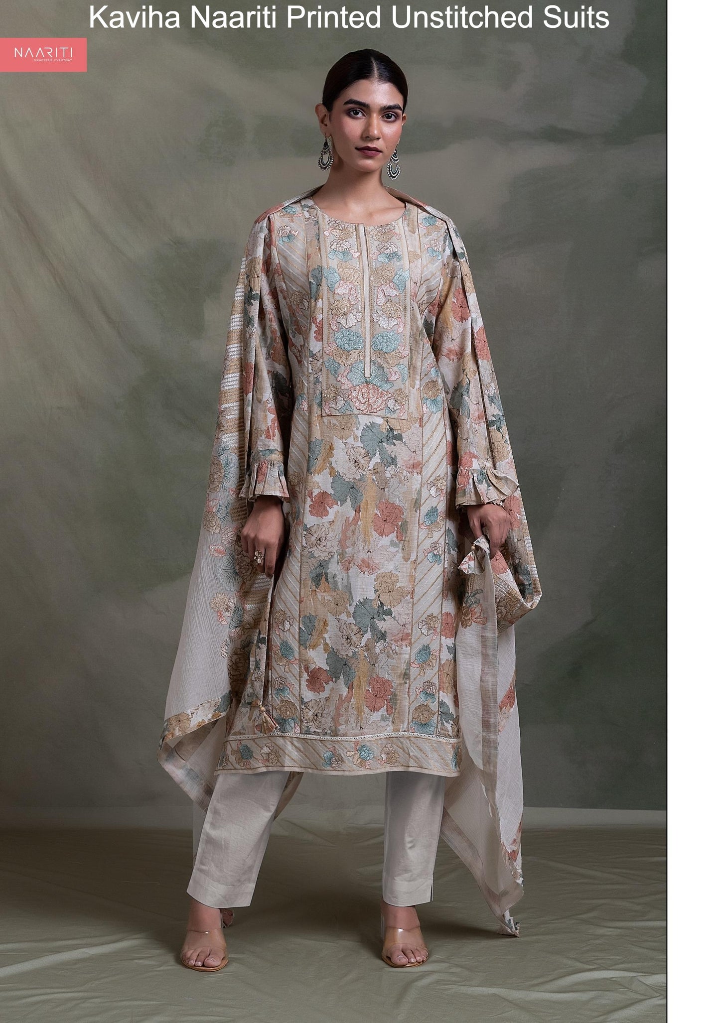 Kaviha Naariti Printed Unstitched Suits