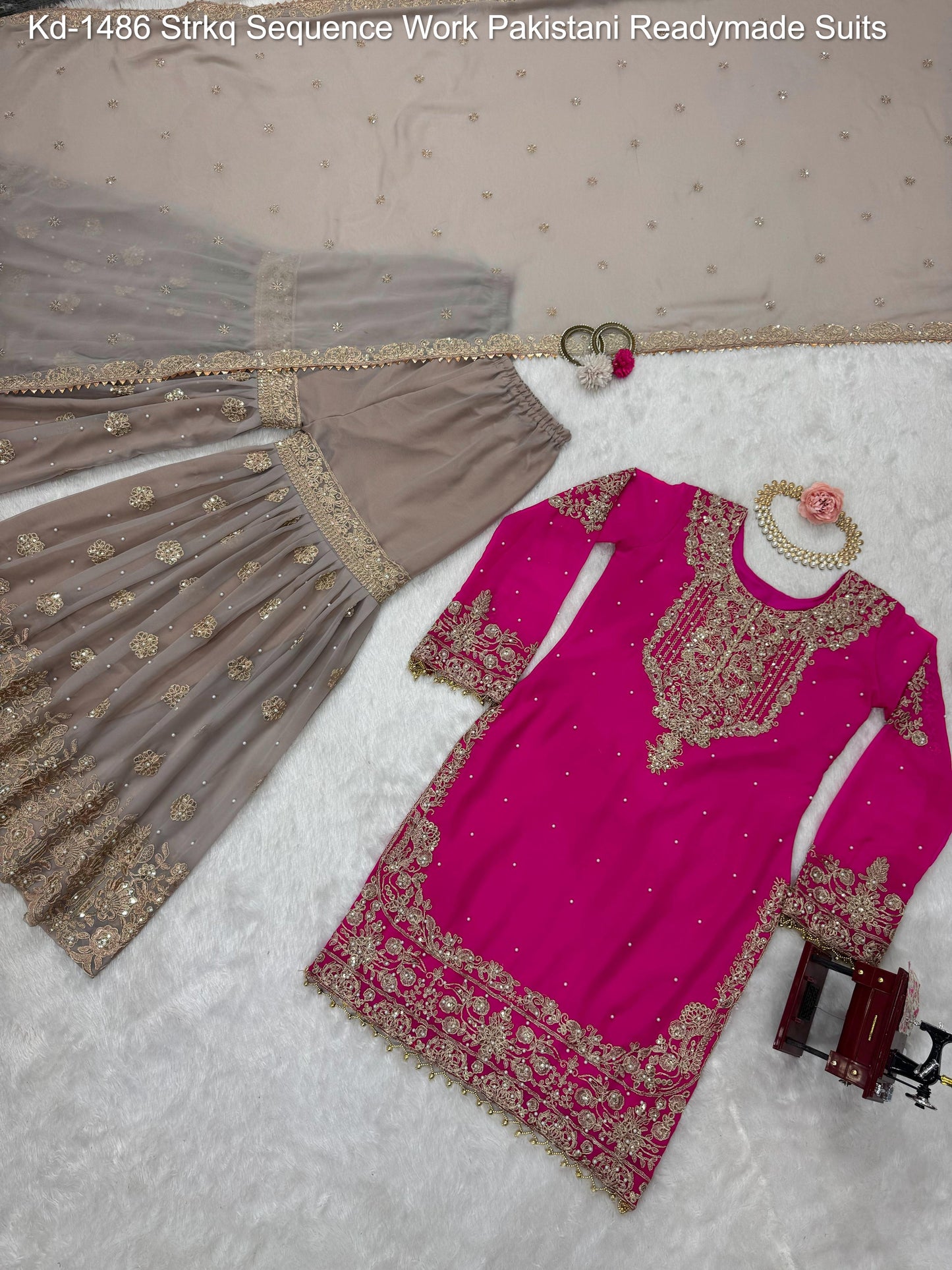 Kd-1486 Strkq Sequence Work Pakistani Readymade Suits