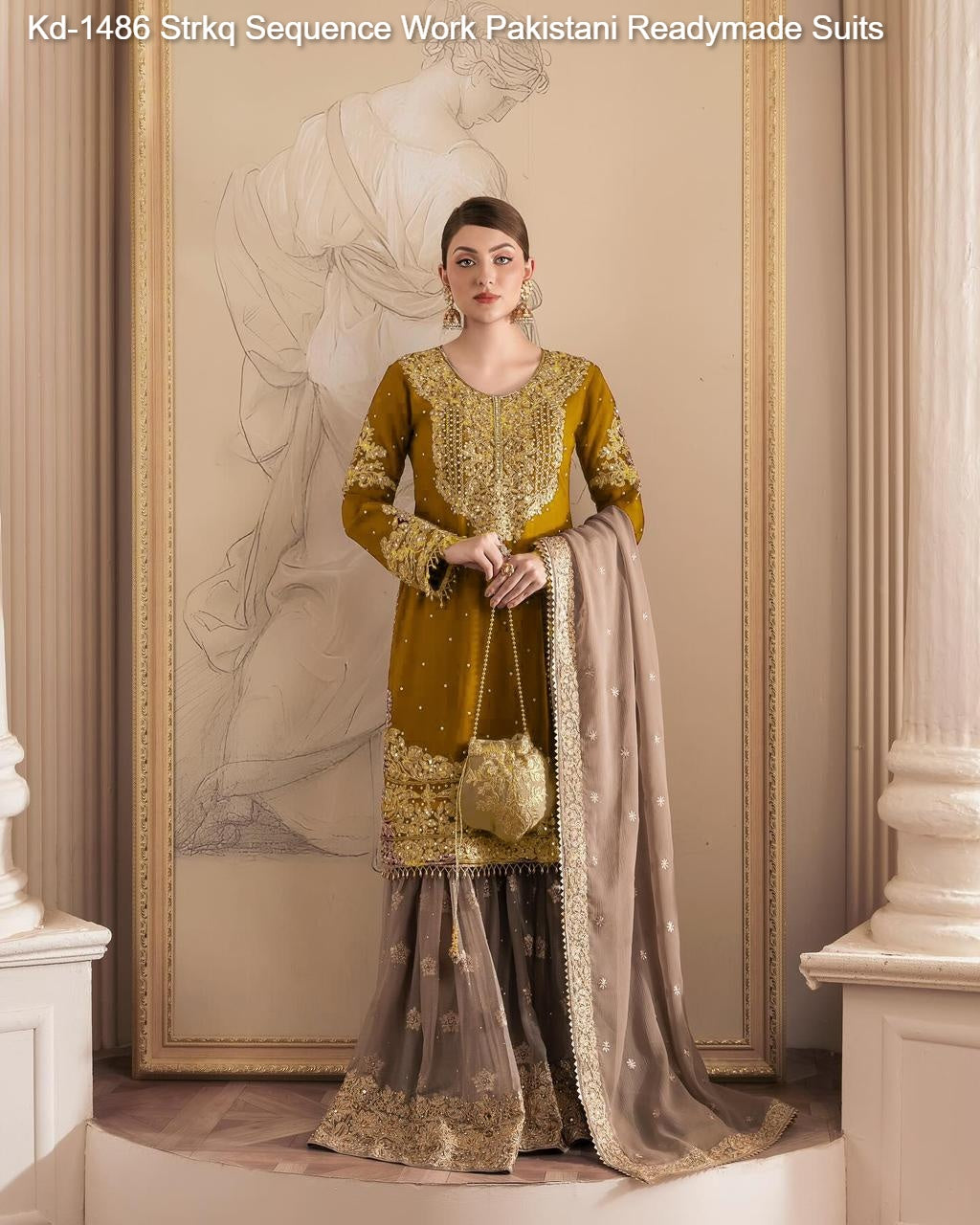 Kd-1486 Strkq Sequence Work Pakistani Readymade Suits