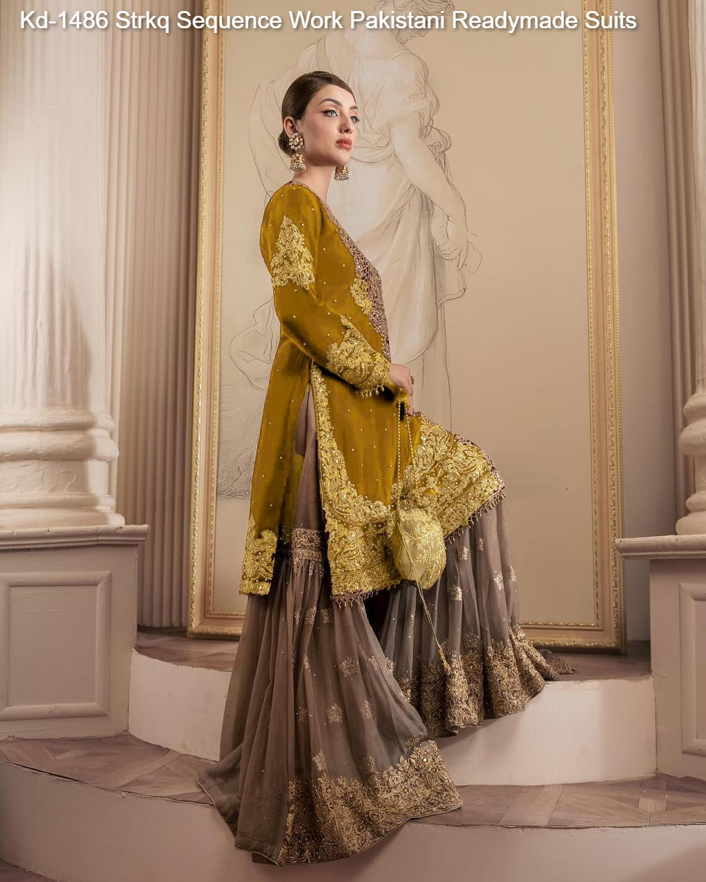 Kd-1486 Strkq Sequence Work Pakistani Readymade Suits