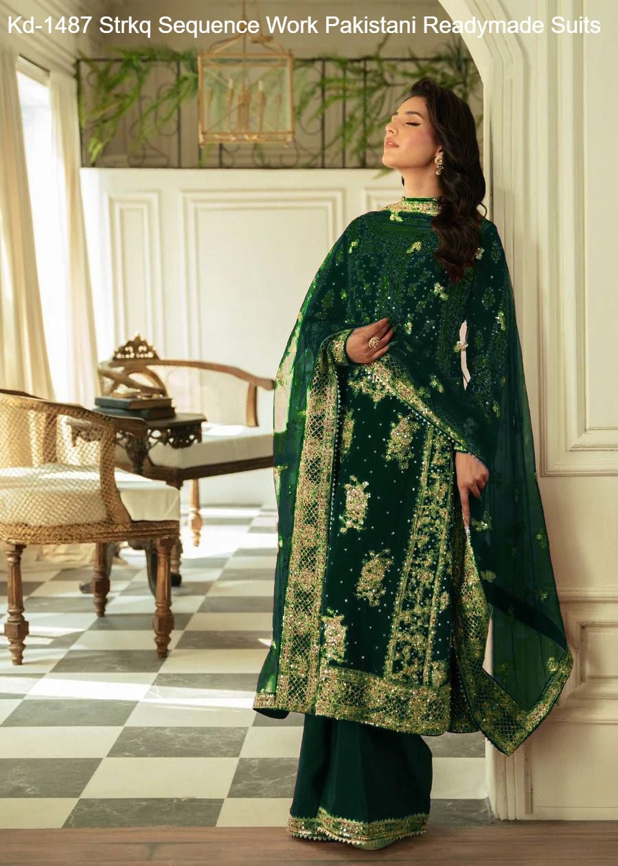 Kd-1487 Strkq Sequence Work Pakistani Readymade Suits