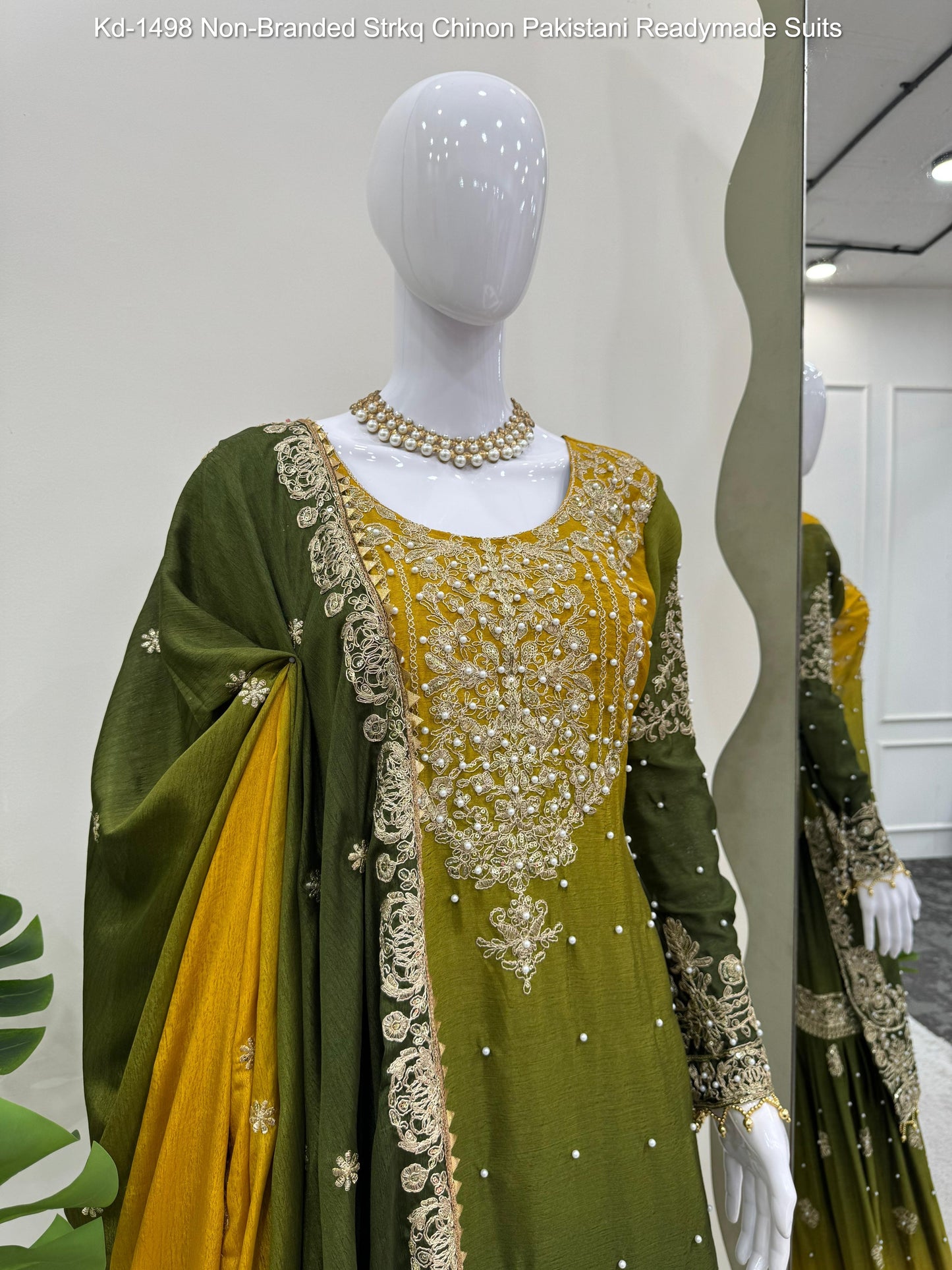 Kd-1498 Non-Branded Strkq Chinon Pakistani Readymade Suits