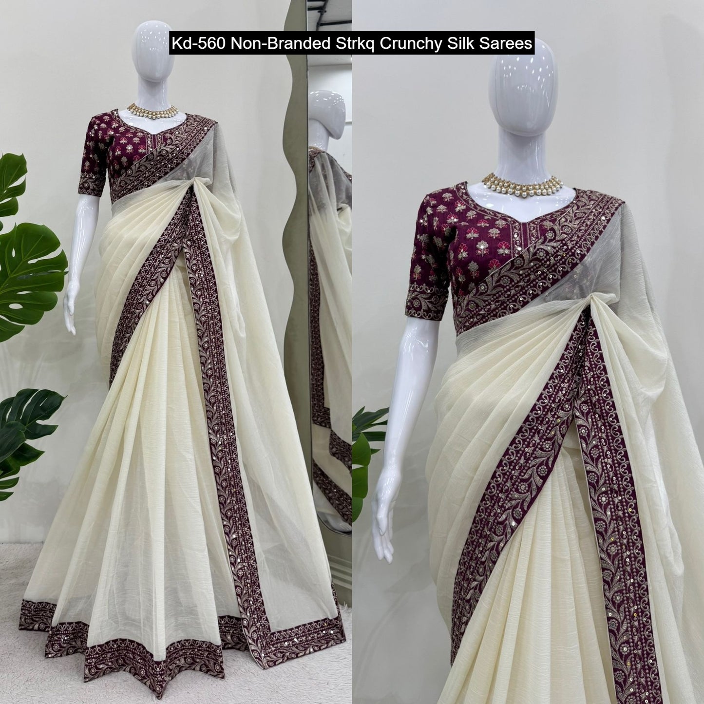 Kd-560 Non-Branded Strkq Crunchy Silk Sarees