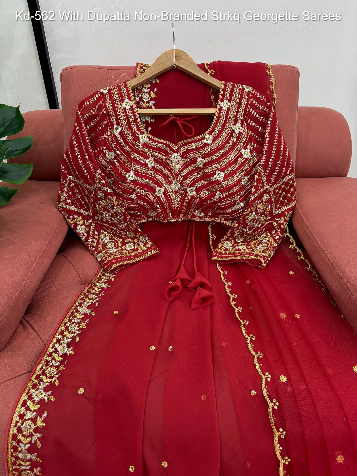 Kd-562 With Dupatta Non-Branded Strkq Georgette Sarees