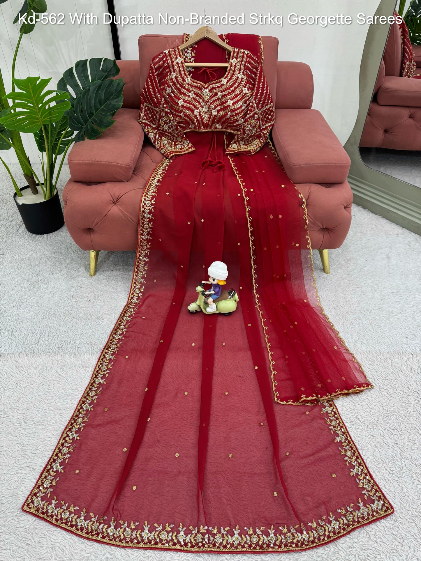 Kd-562 With Dupatta Non-Branded Strkq Georgette Sarees