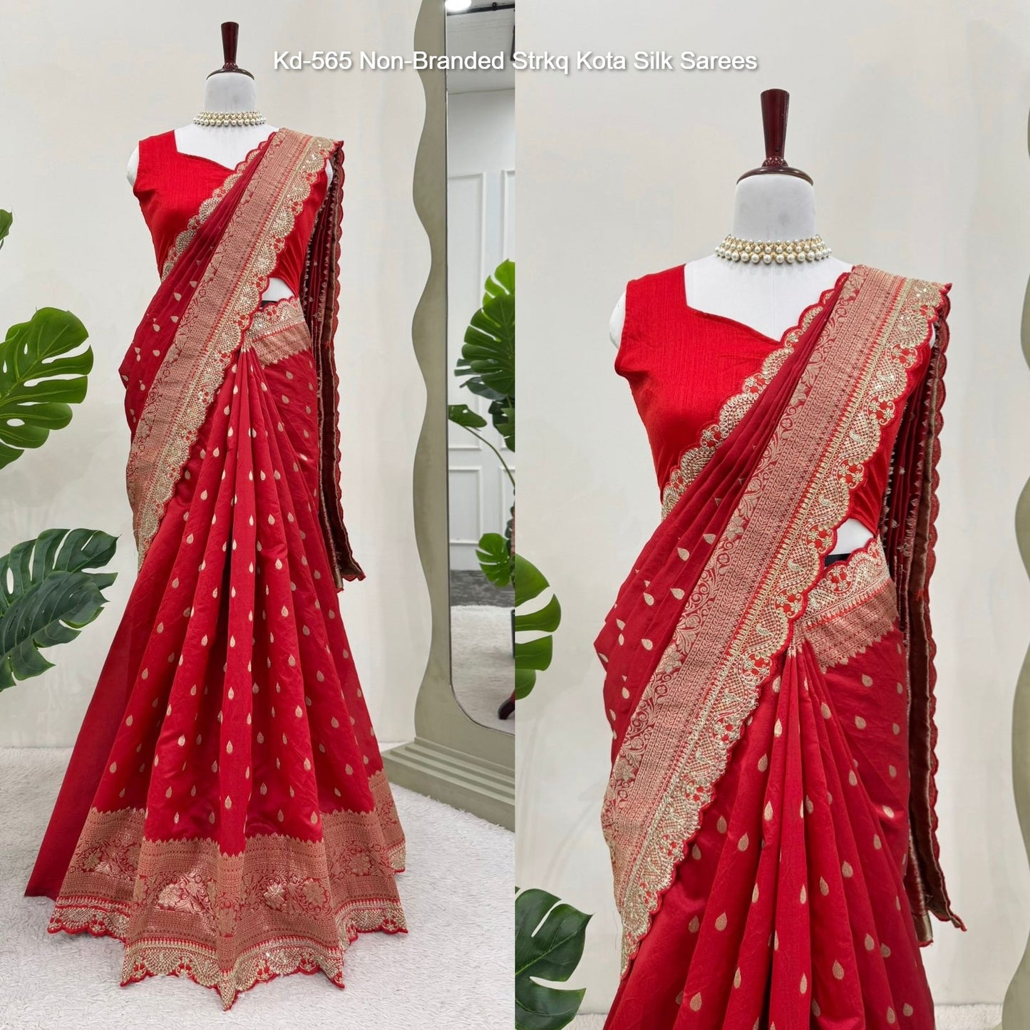 Kd-565 Non-Branded Strkq Kota Silk Sarees