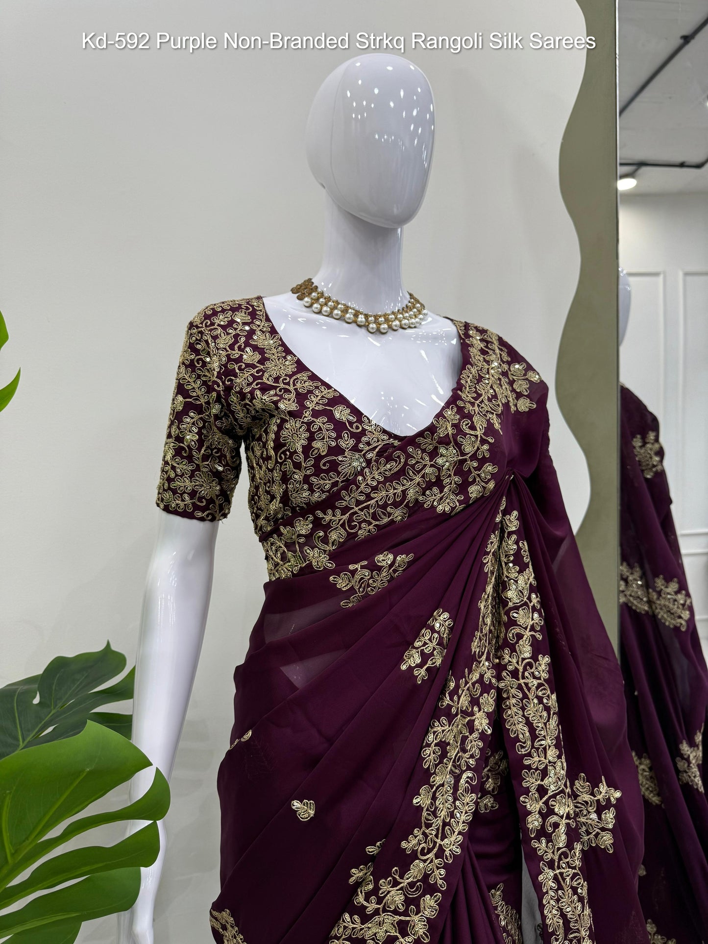 Kd-592 Purple Non-Branded Strkq Rangoli Silk Sarees