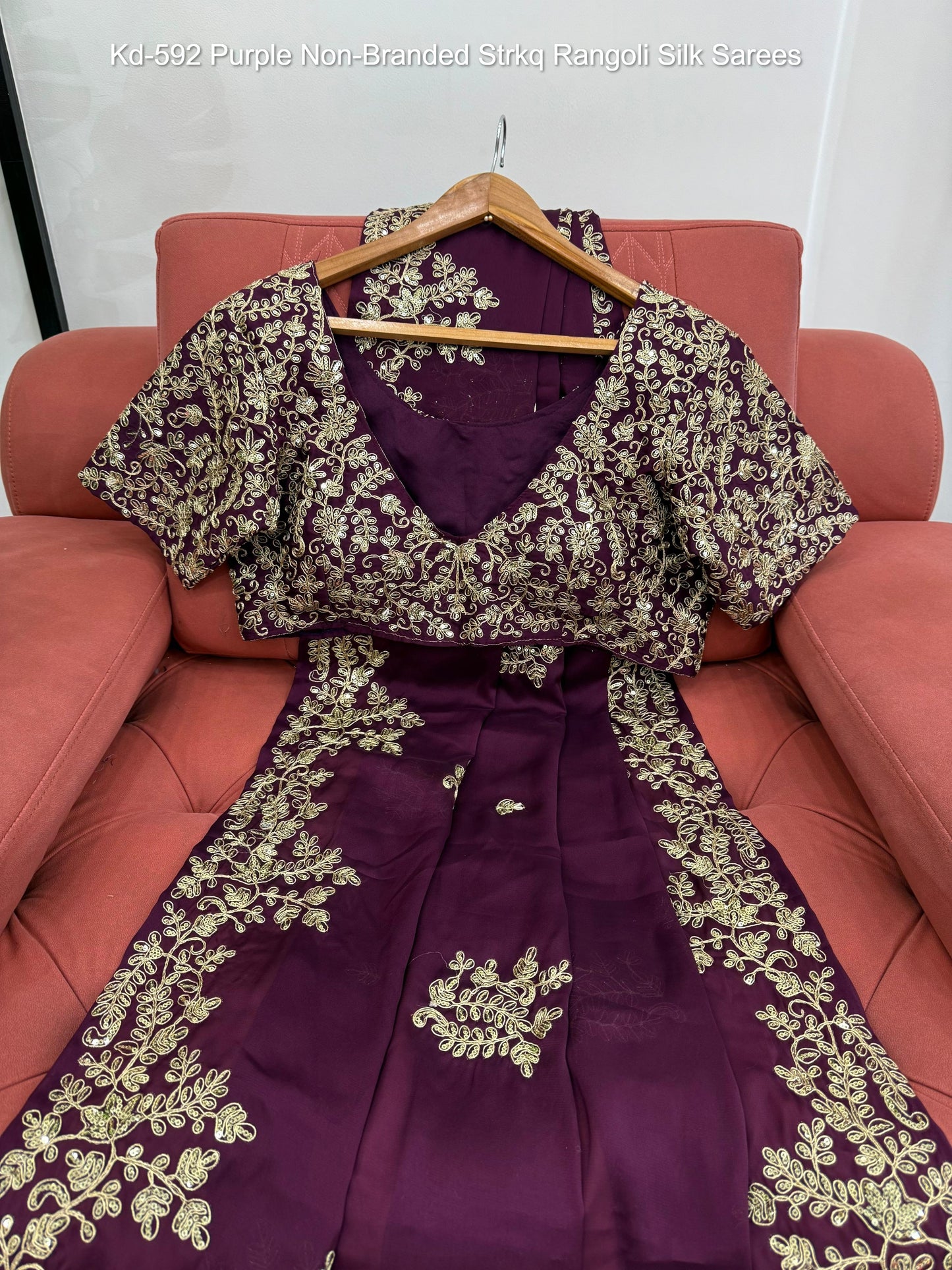 Kd-592 Purple Non-Branded Strkq Rangoli Silk Sarees