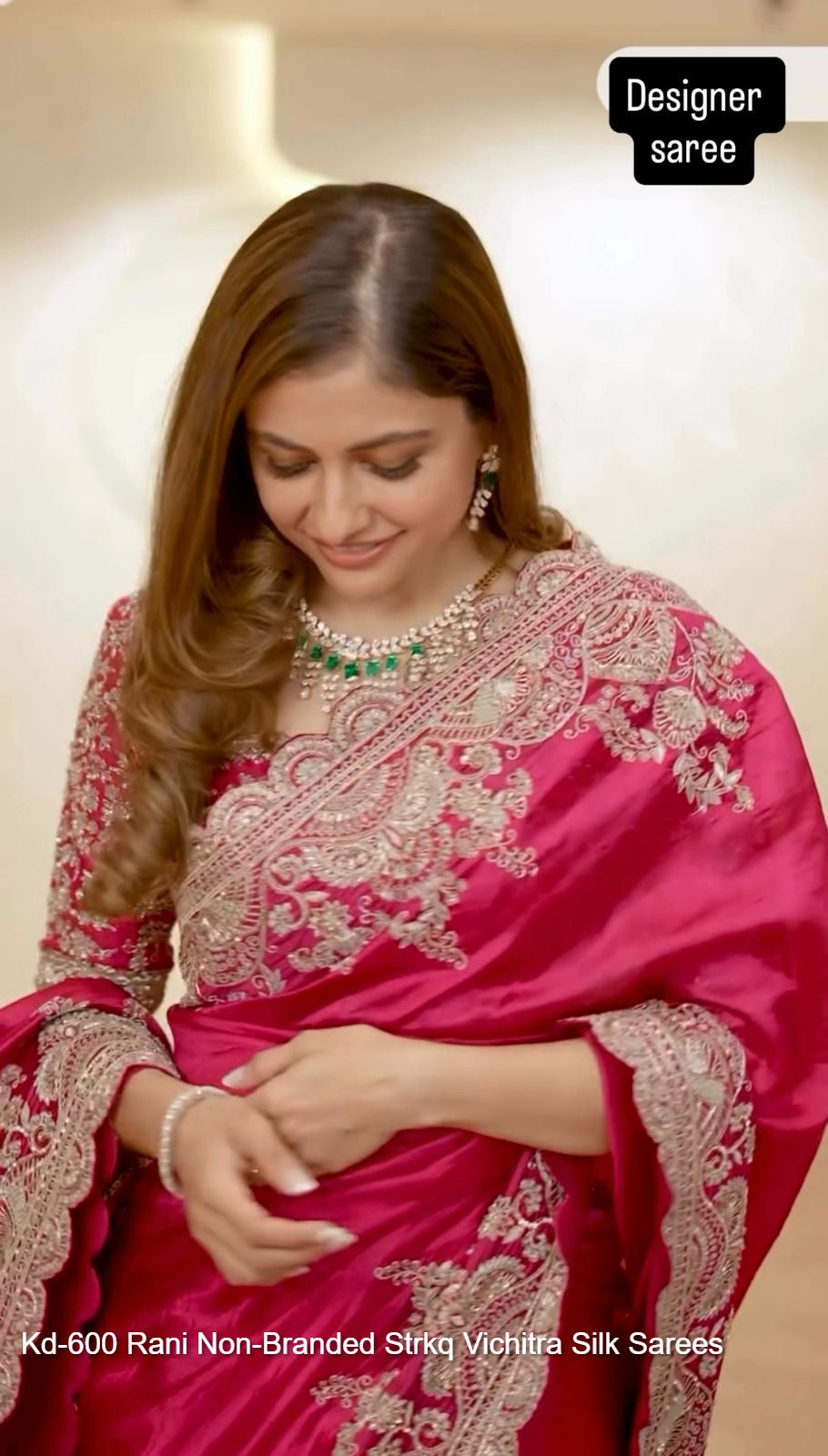 Kd-600 Rani Non-Branded Strkq Vichitra Silk Sarees