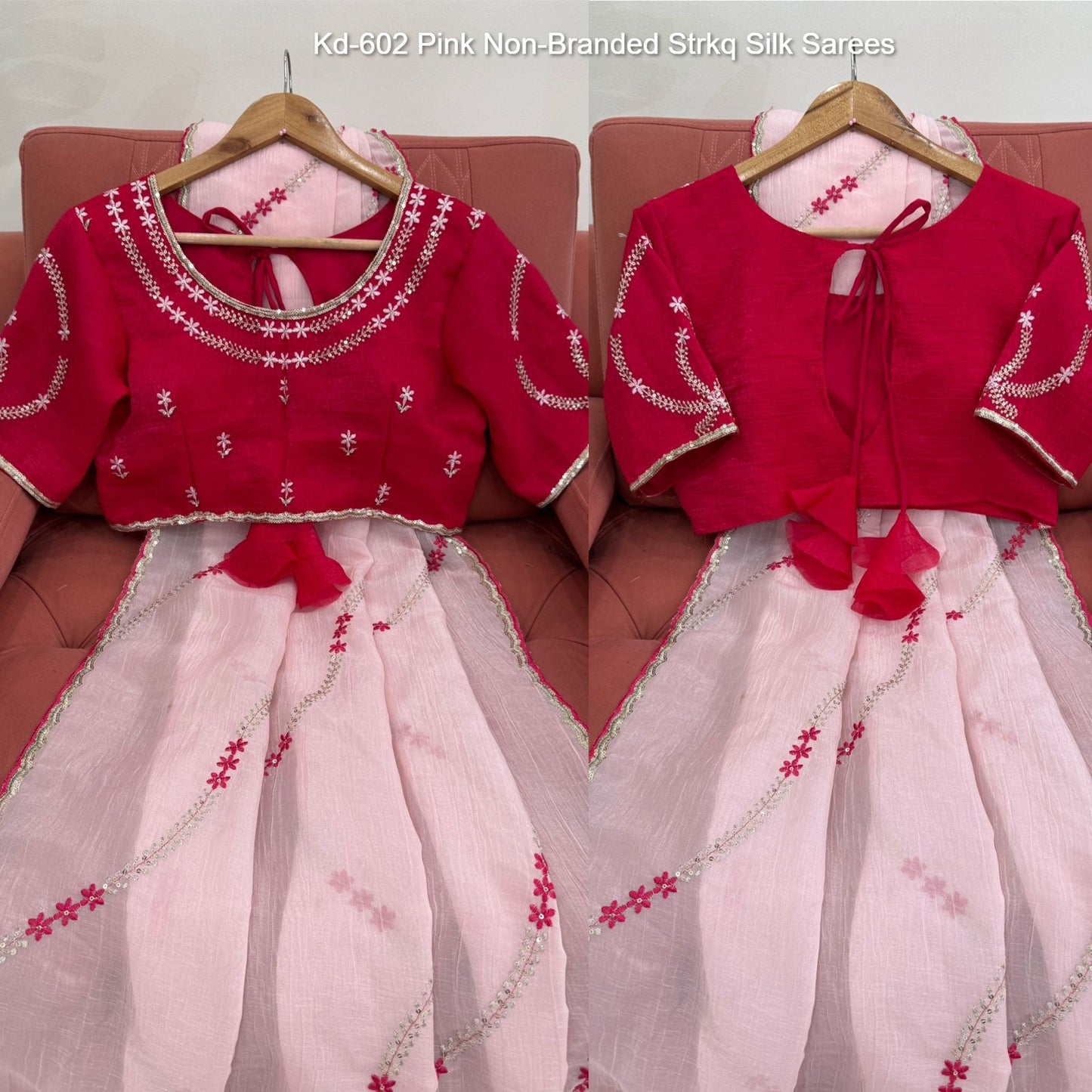 Kd-602 Pink Non-Branded Strkq Silk Sarees