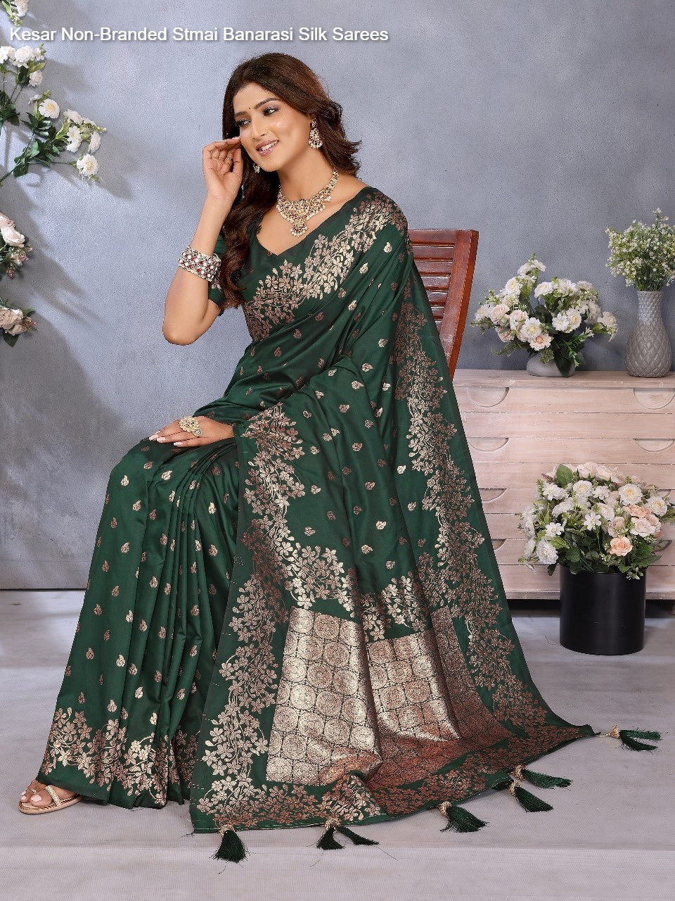 Kesar Non-Branded Stmai Banarasi Silk Sarees