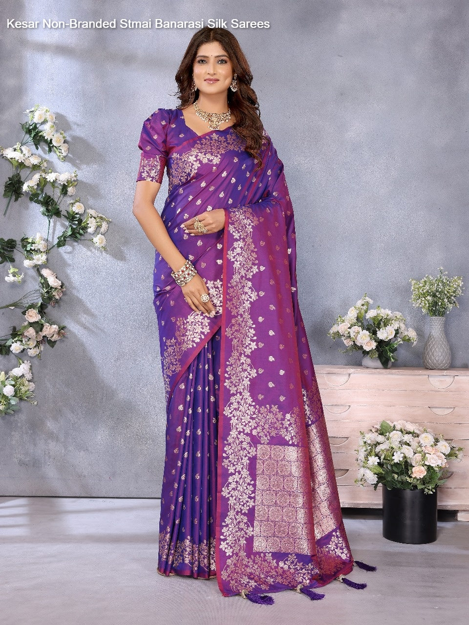 Kesar Non-Branded Stmai Banarasi Silk Sarees