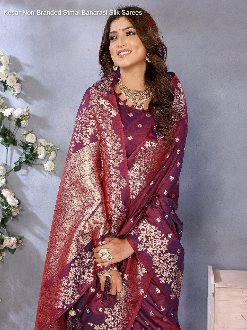 Kesar Non-Branded Stmai Banarasi Silk Sarees